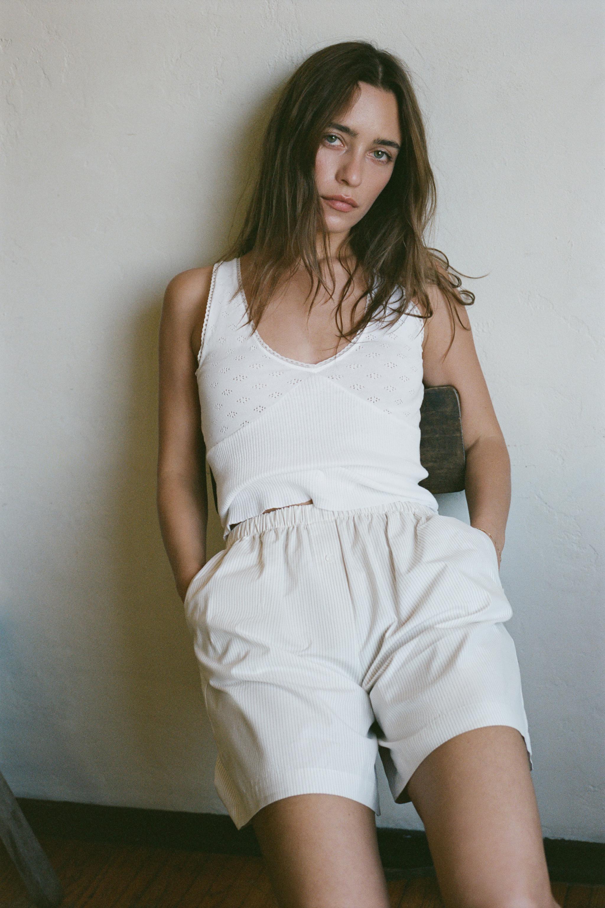 STRIPED POPLIN BERMUDA SHORTS