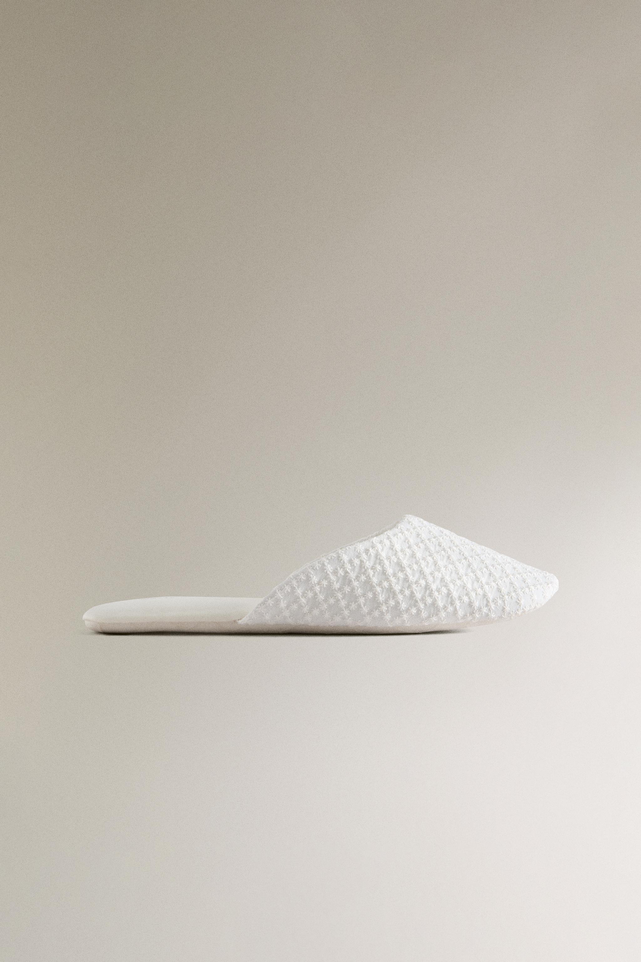 PLUMETIS FABRIC SLIPPERS WITH SATEEN DETAIL