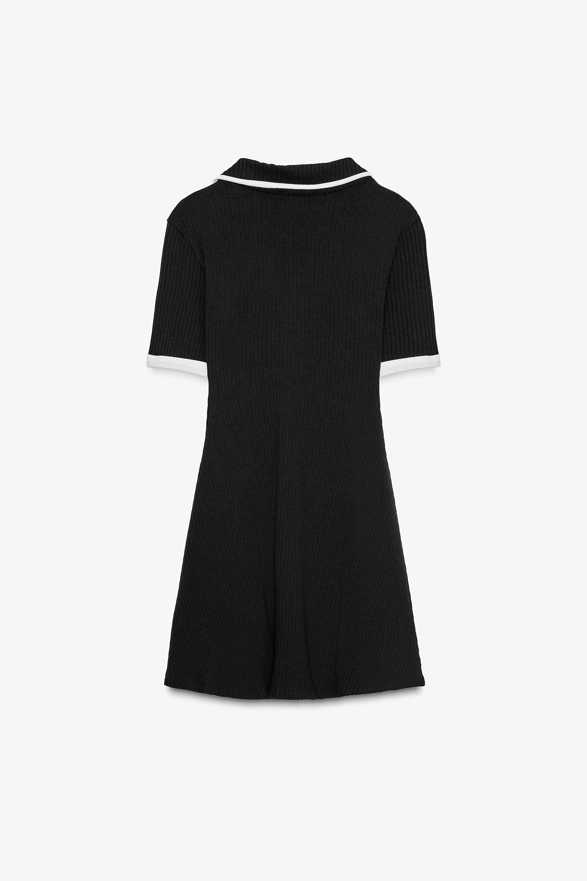RIBBED DRESS WITH METAL BUTTONS