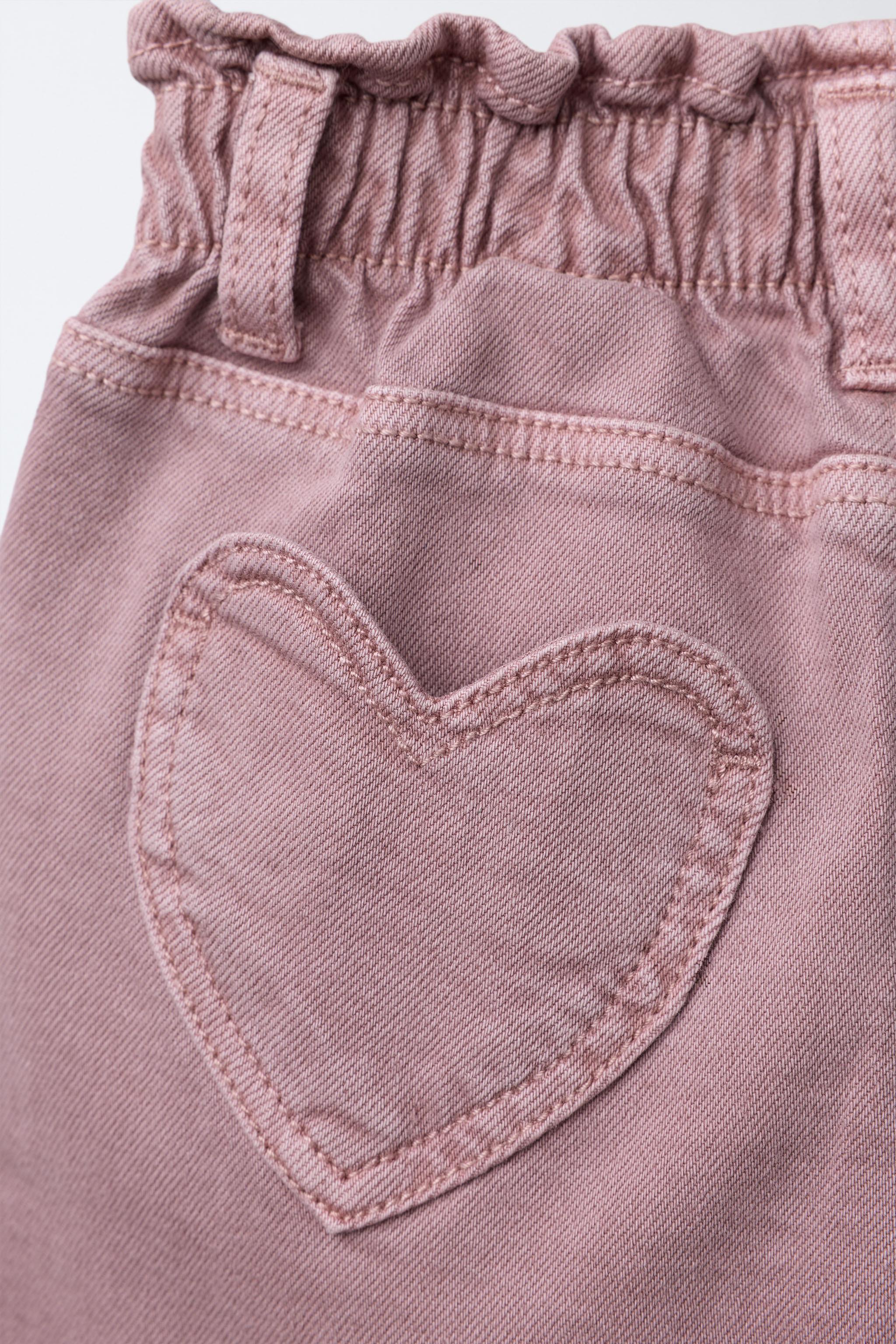 HEART POCKET TWILL BAGGY PANTS