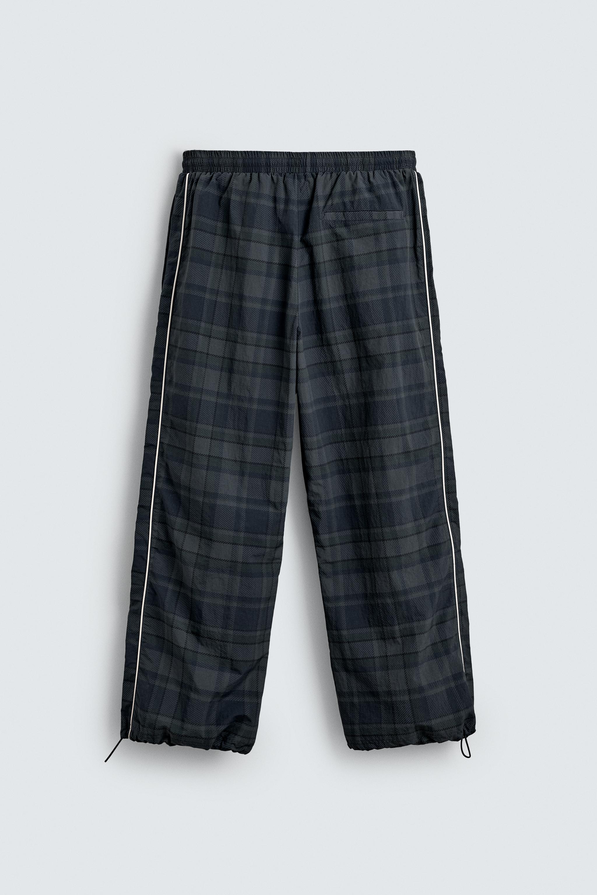 CONTRAST PLAID TECHNICAL JOGGER PANTS