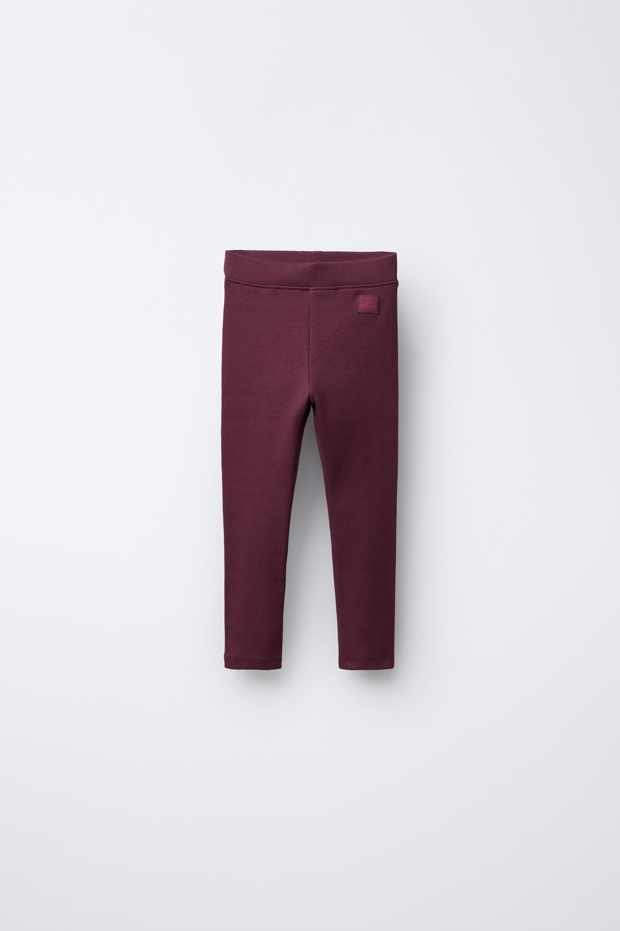 LABEL DETAIL RIBBED LEGGINGS