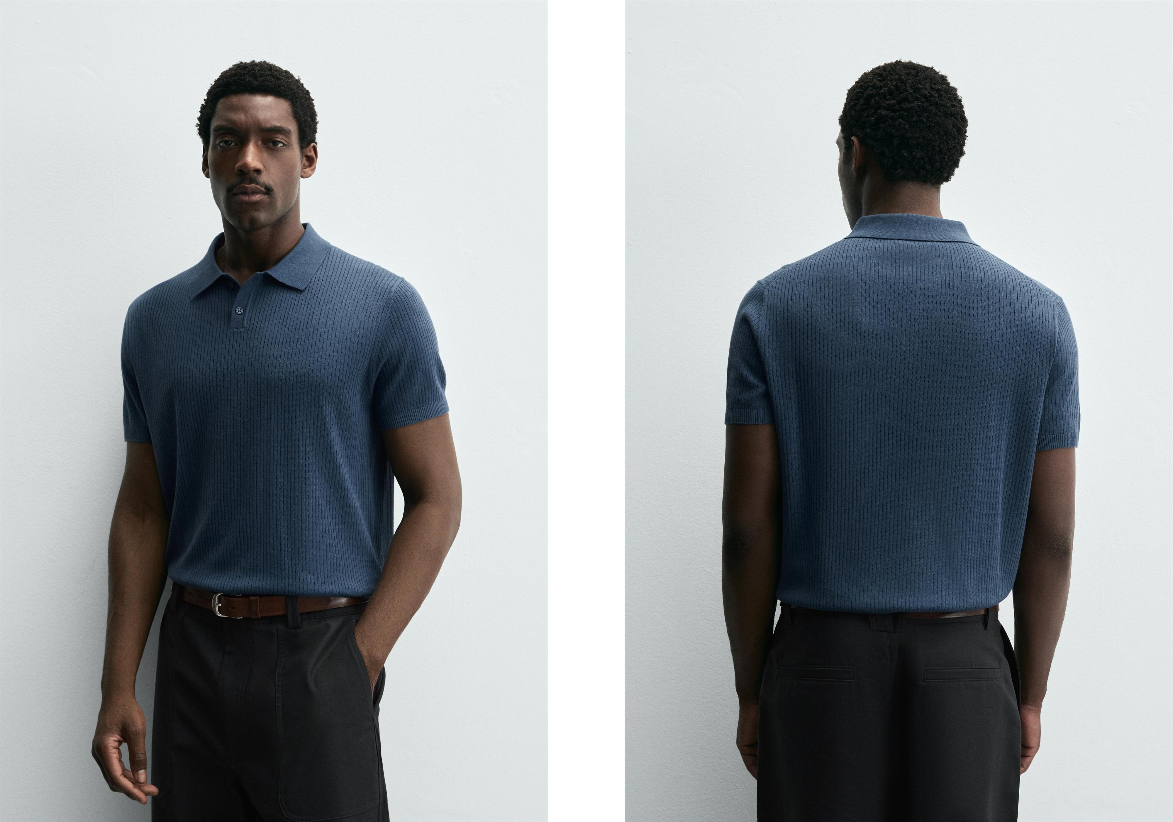 RIB KNIT POLO SHIRT
