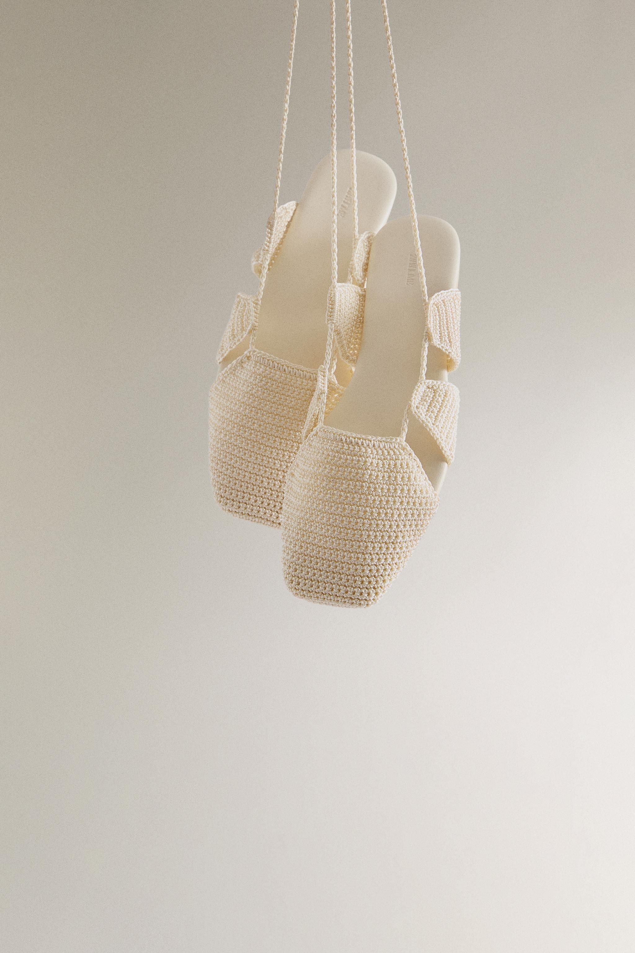 CROCHET SANDALS WITH ANKLE STRAPS