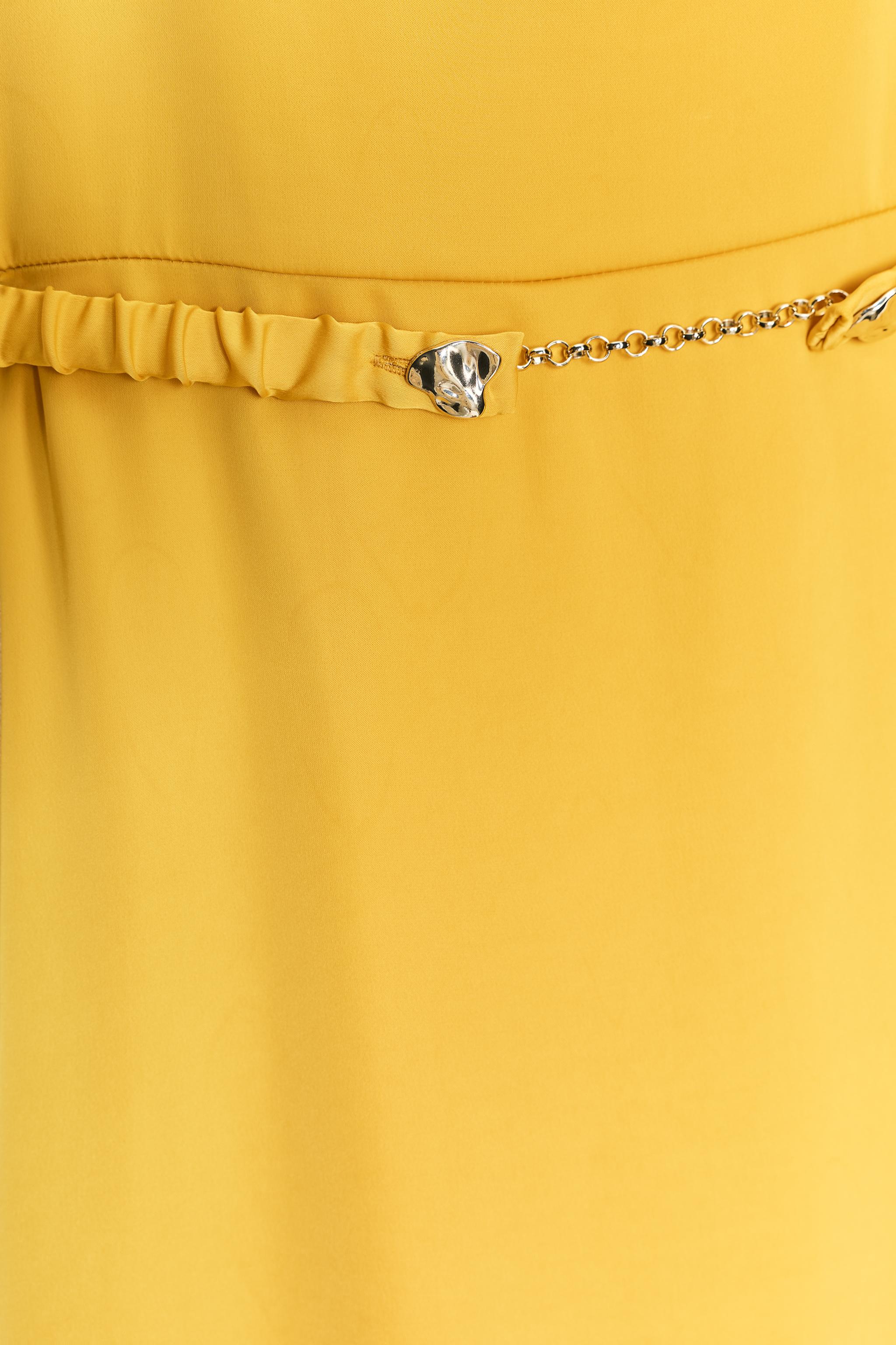 BELTED SATIN EFFECT MIDI DRESS