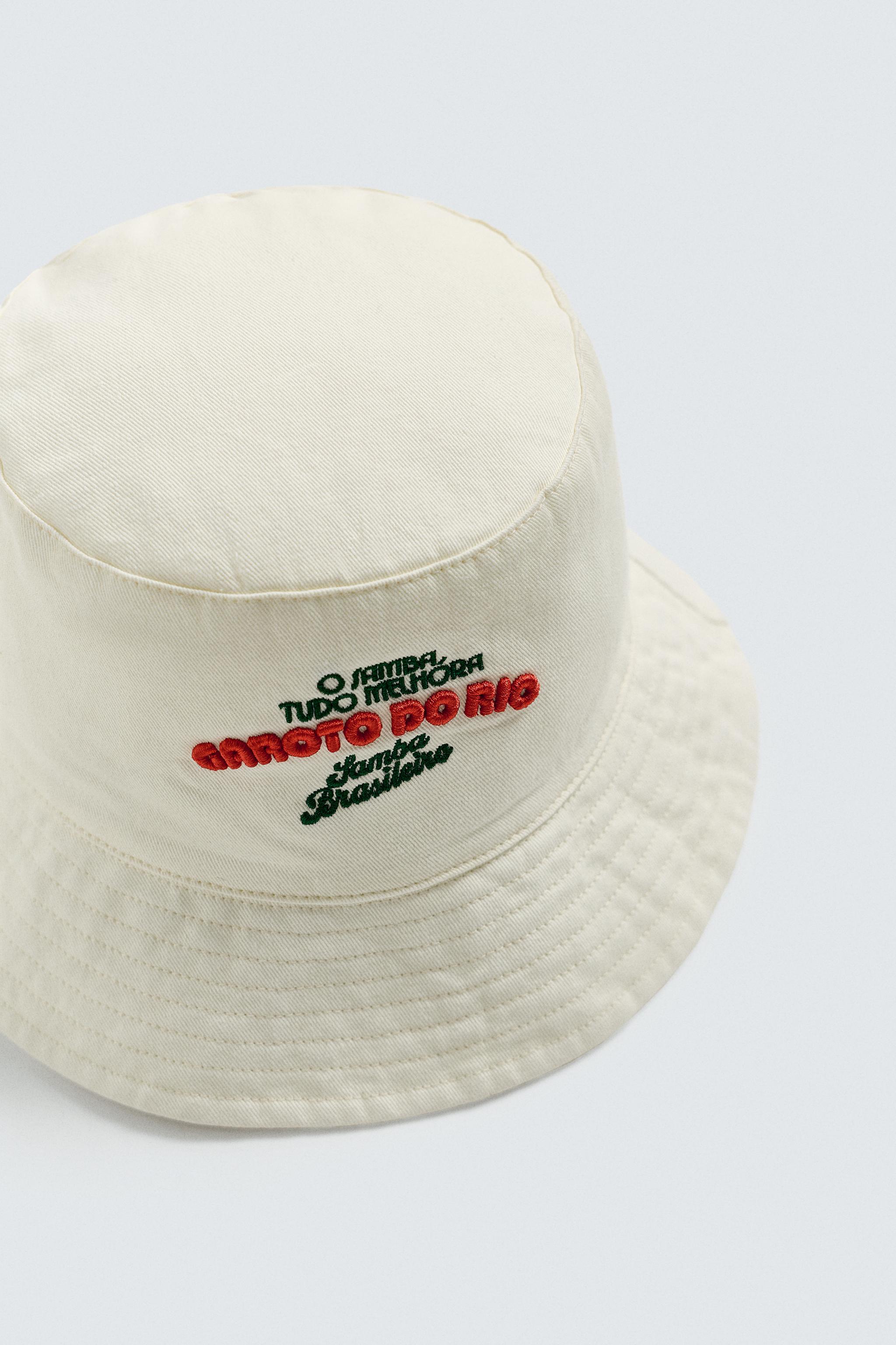 CONTRAST EMBROIDERY BUCKET HAT