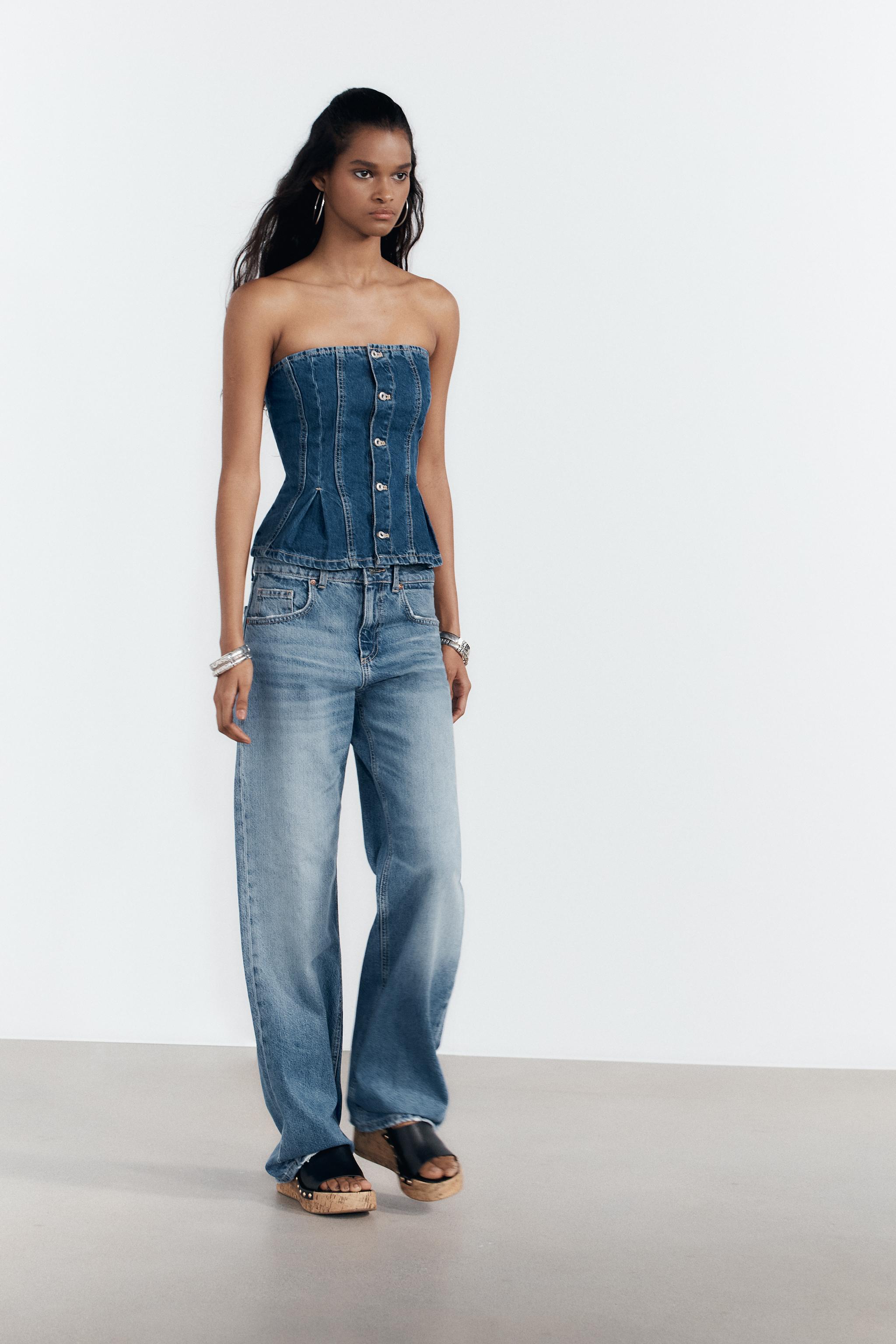 TRF MID-RISE WIDE LEG JEANS