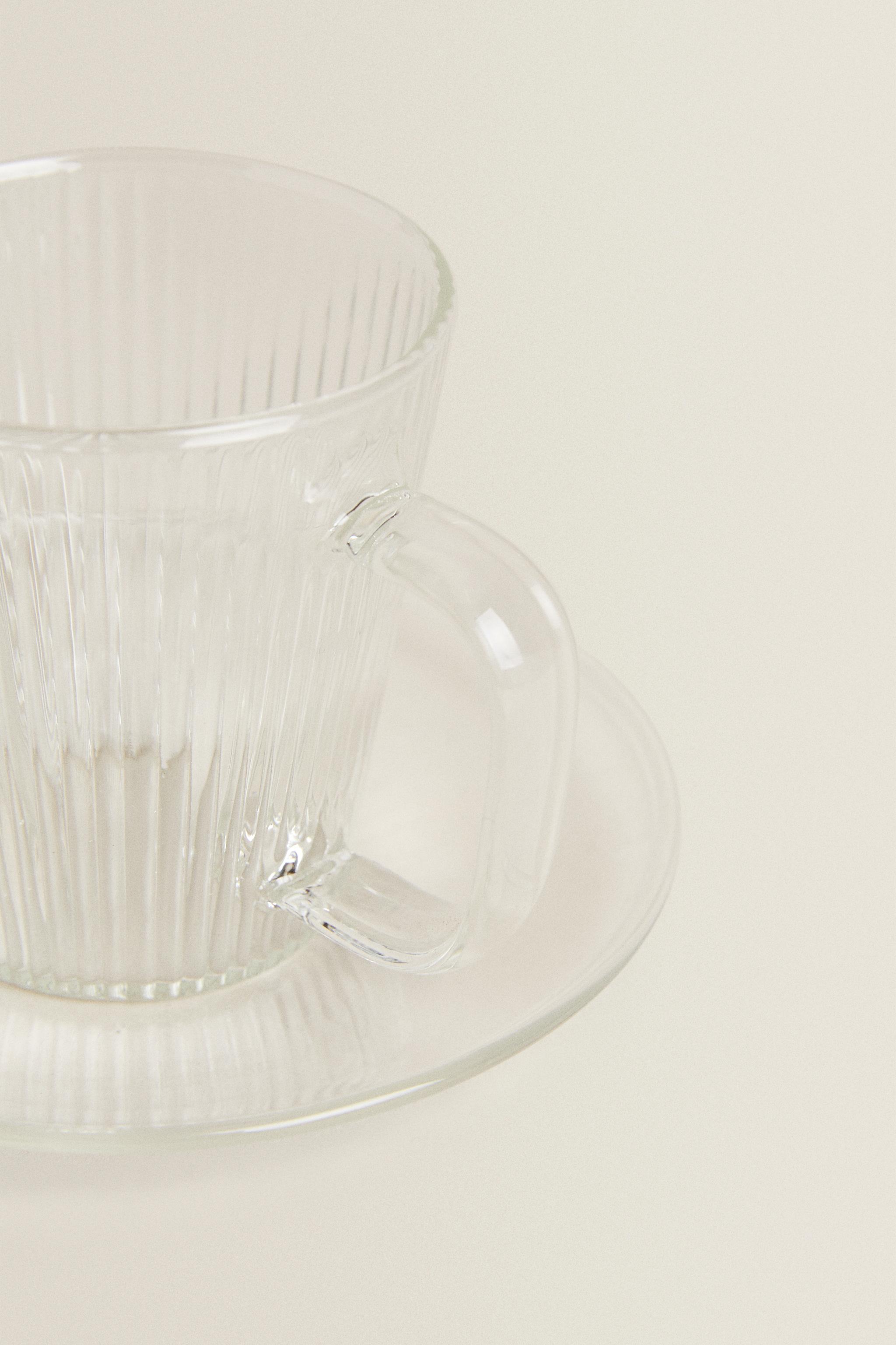 BOROSILICATE GLASS COFFEE CUP AND SAUCER