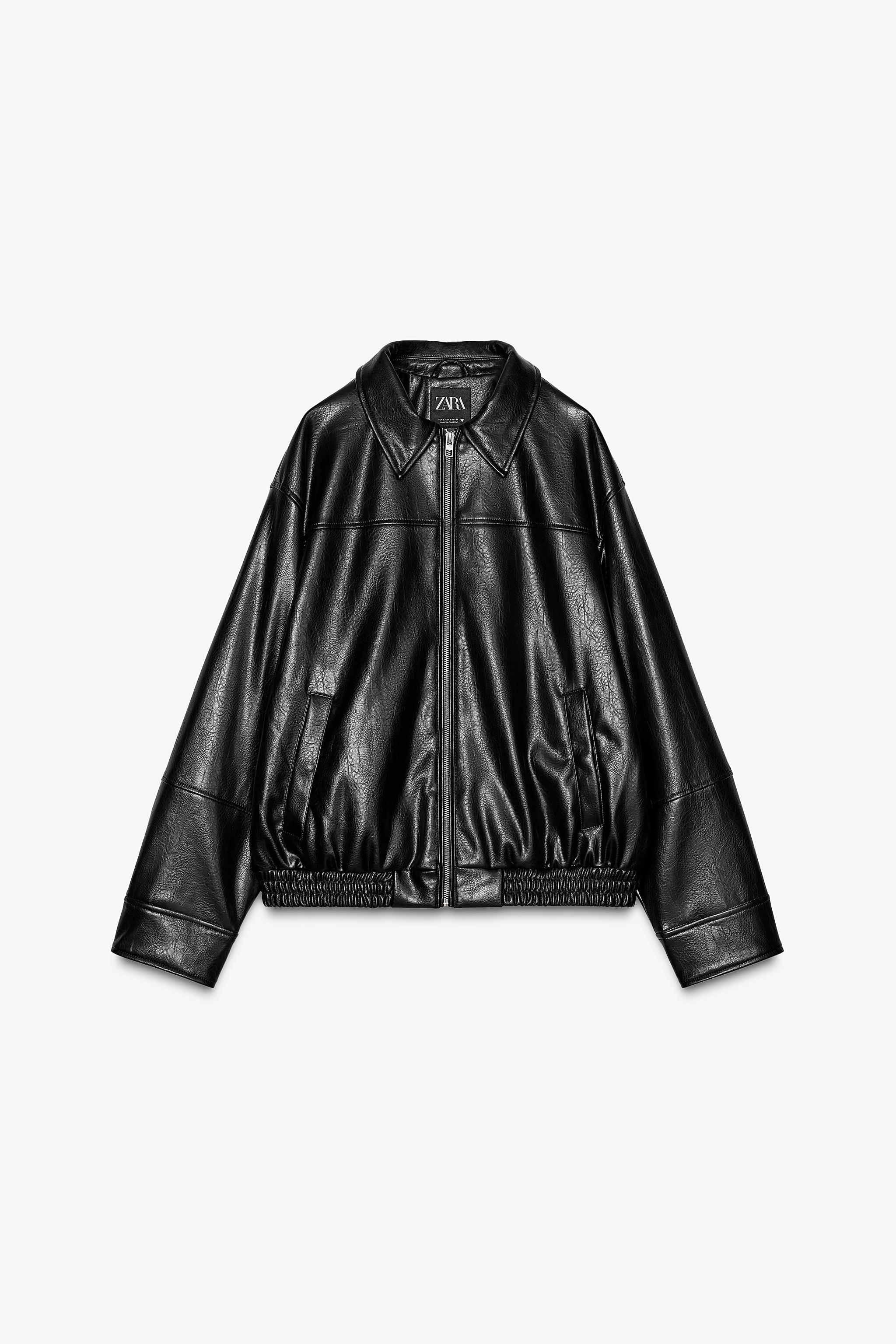 FAUX LEATHER BOMBER JACKET