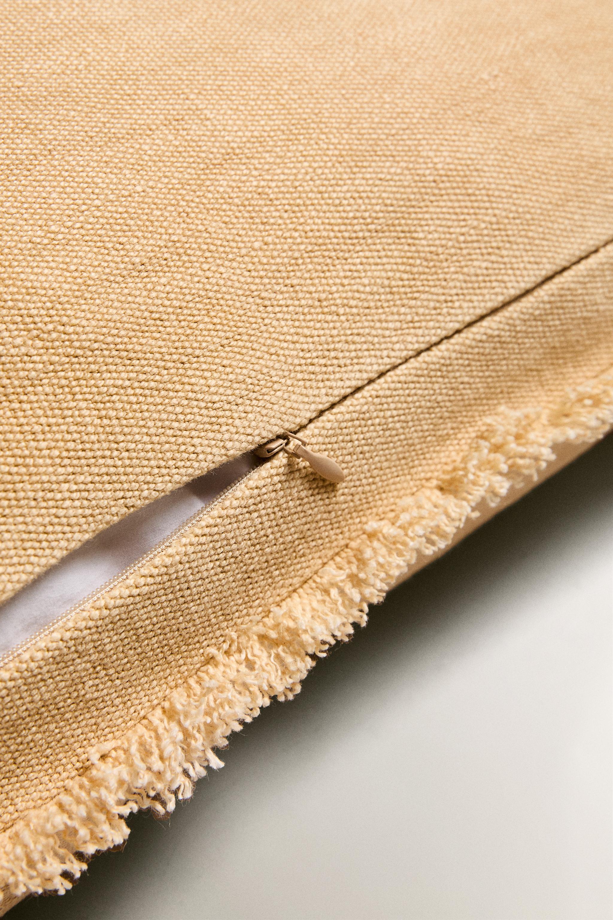 FRINGED THROW PILLOW COVER