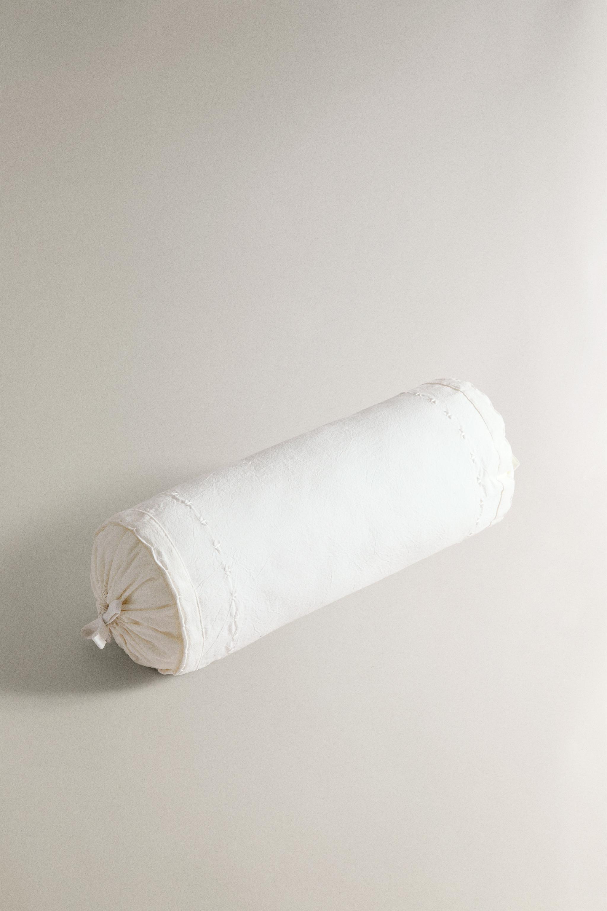 CHILDREN'S BOLSTER CUSHION WITH EMBROIDERED DESIGN