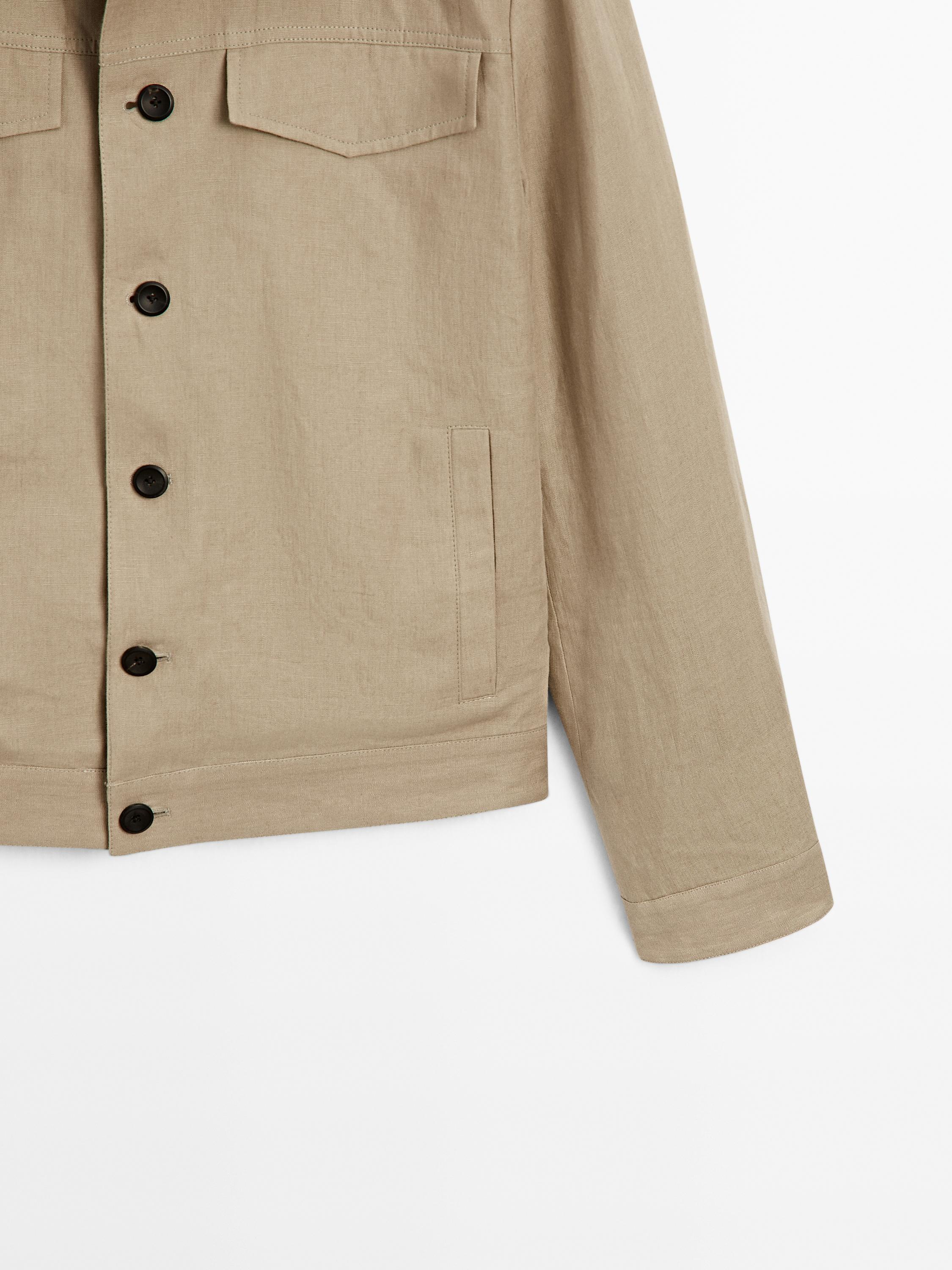 100% linen total look jacket