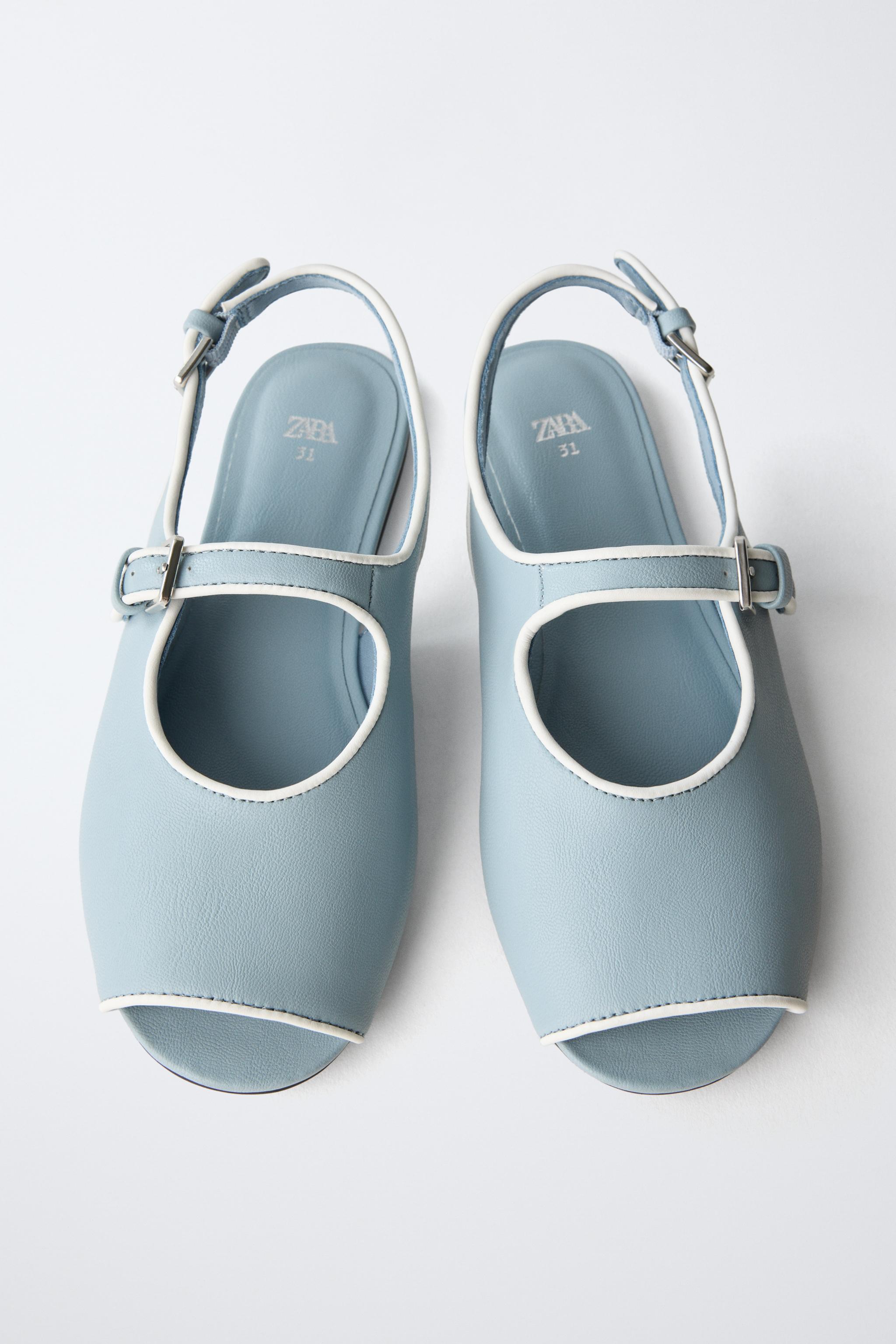 SLINGBACK BALLET FLATS WITH PIPING