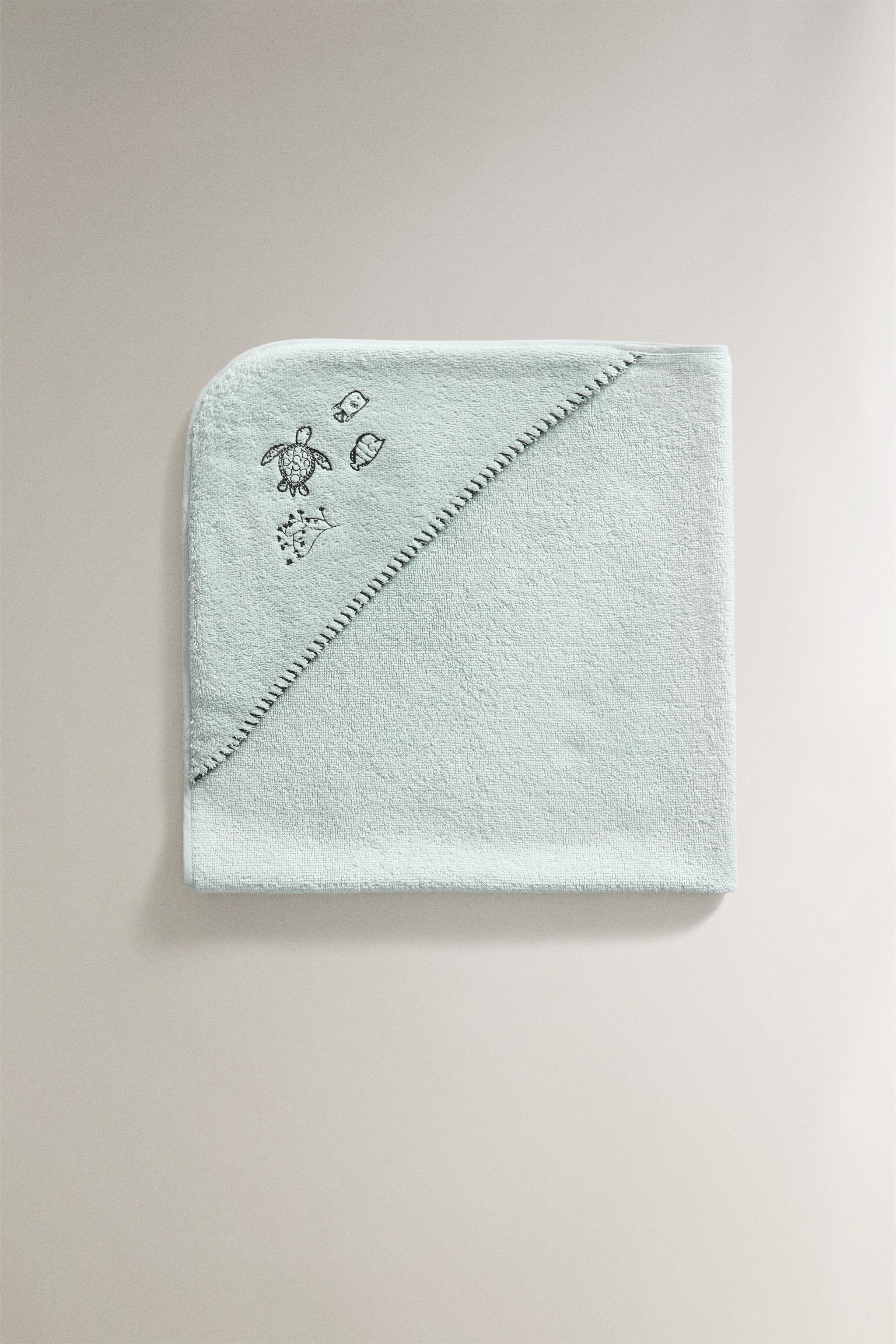 HOODED TROPICAL SEA BABY TOWEL