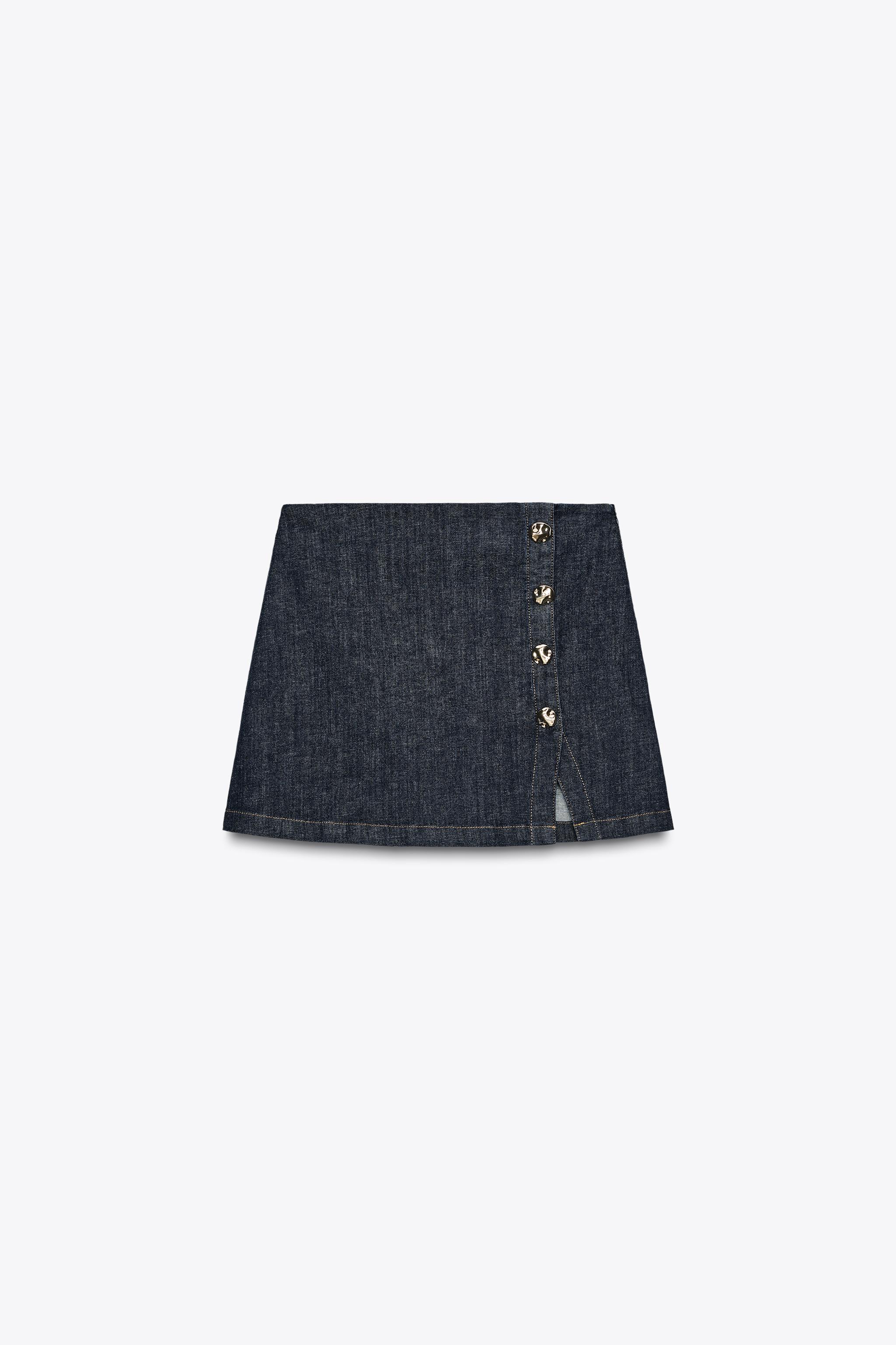 Z1975 DENIM CROSSOVER BUTTON SKORT