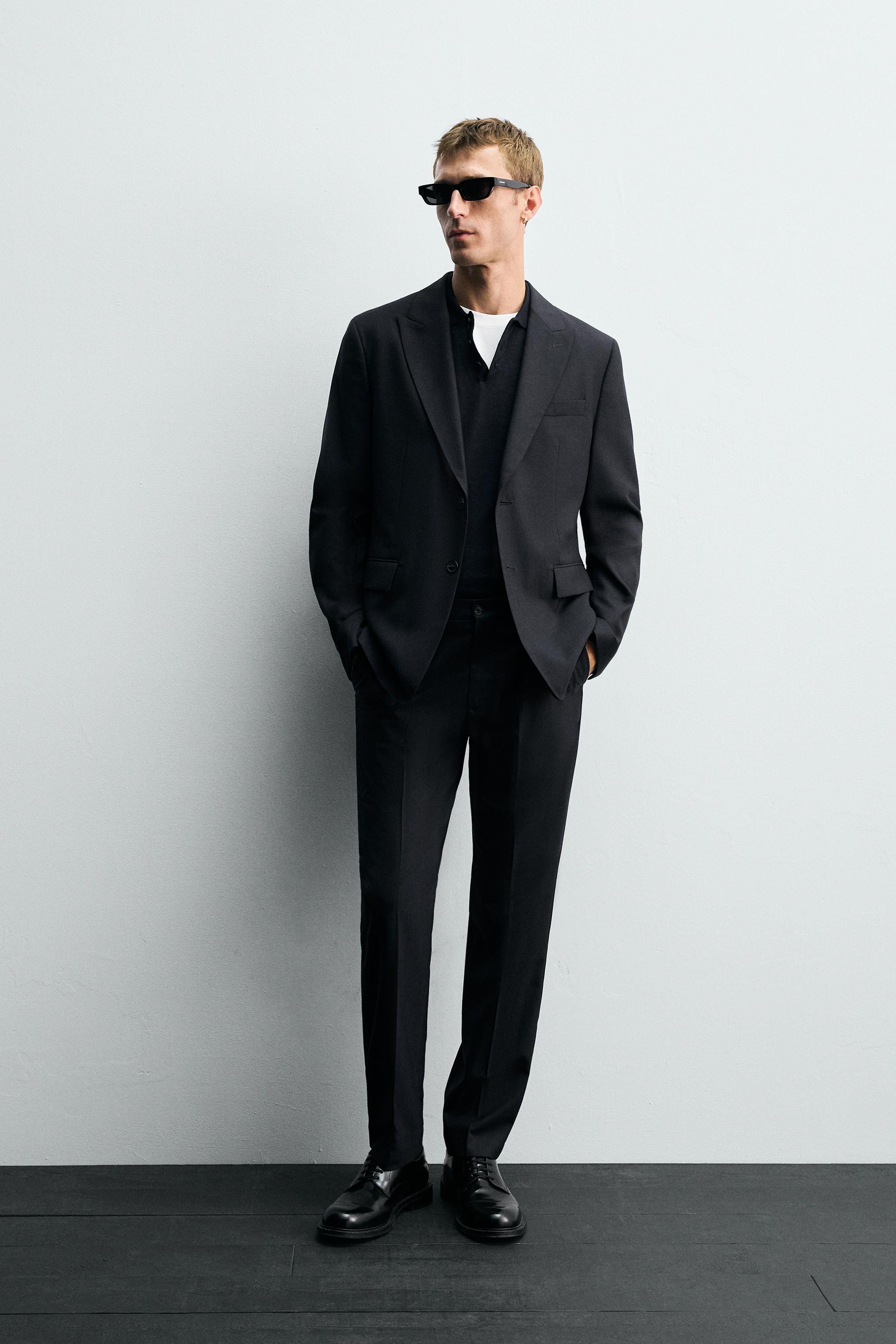 HERRINGBONE SUIT PANTS