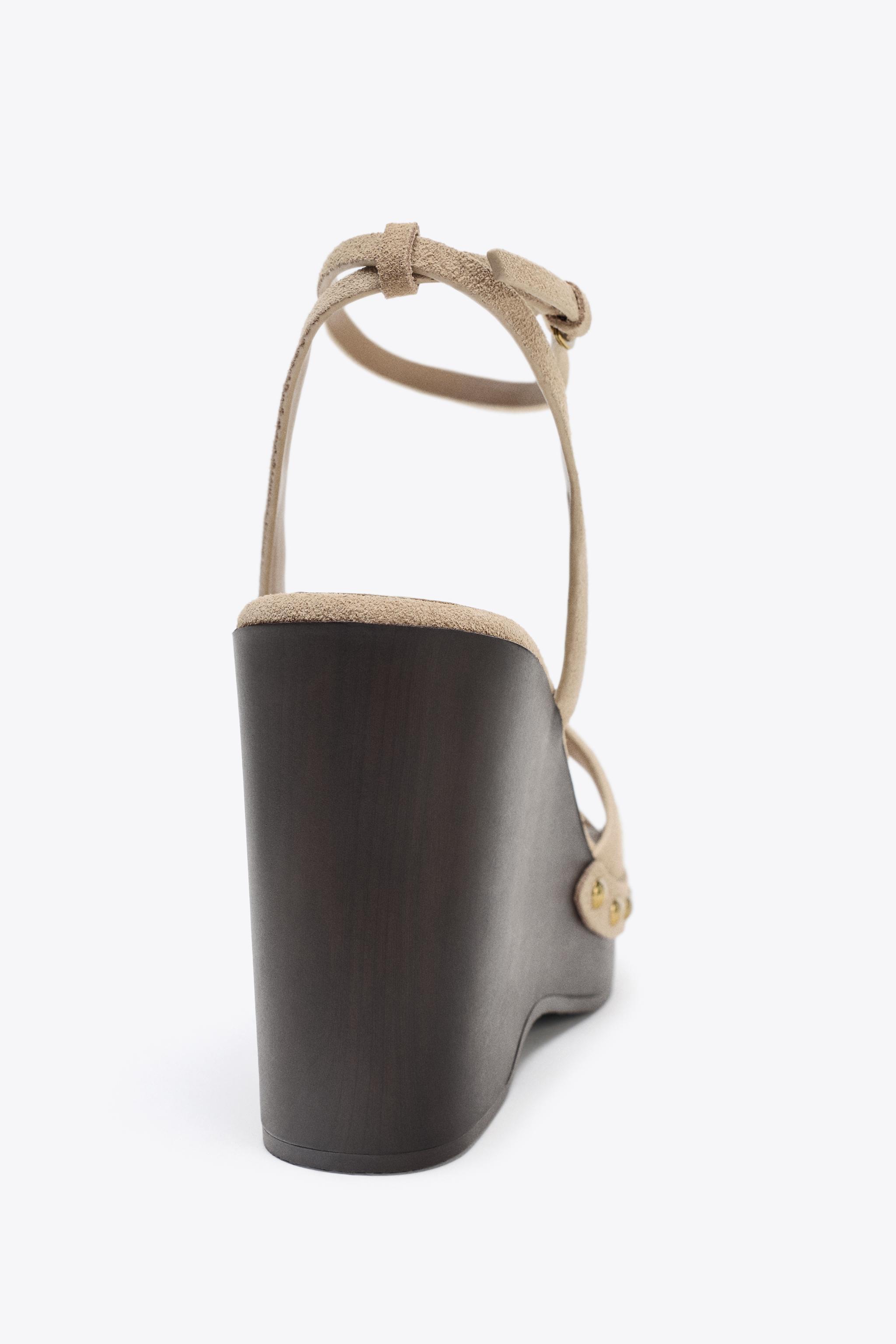 STUDDED SUEDE SANDALS