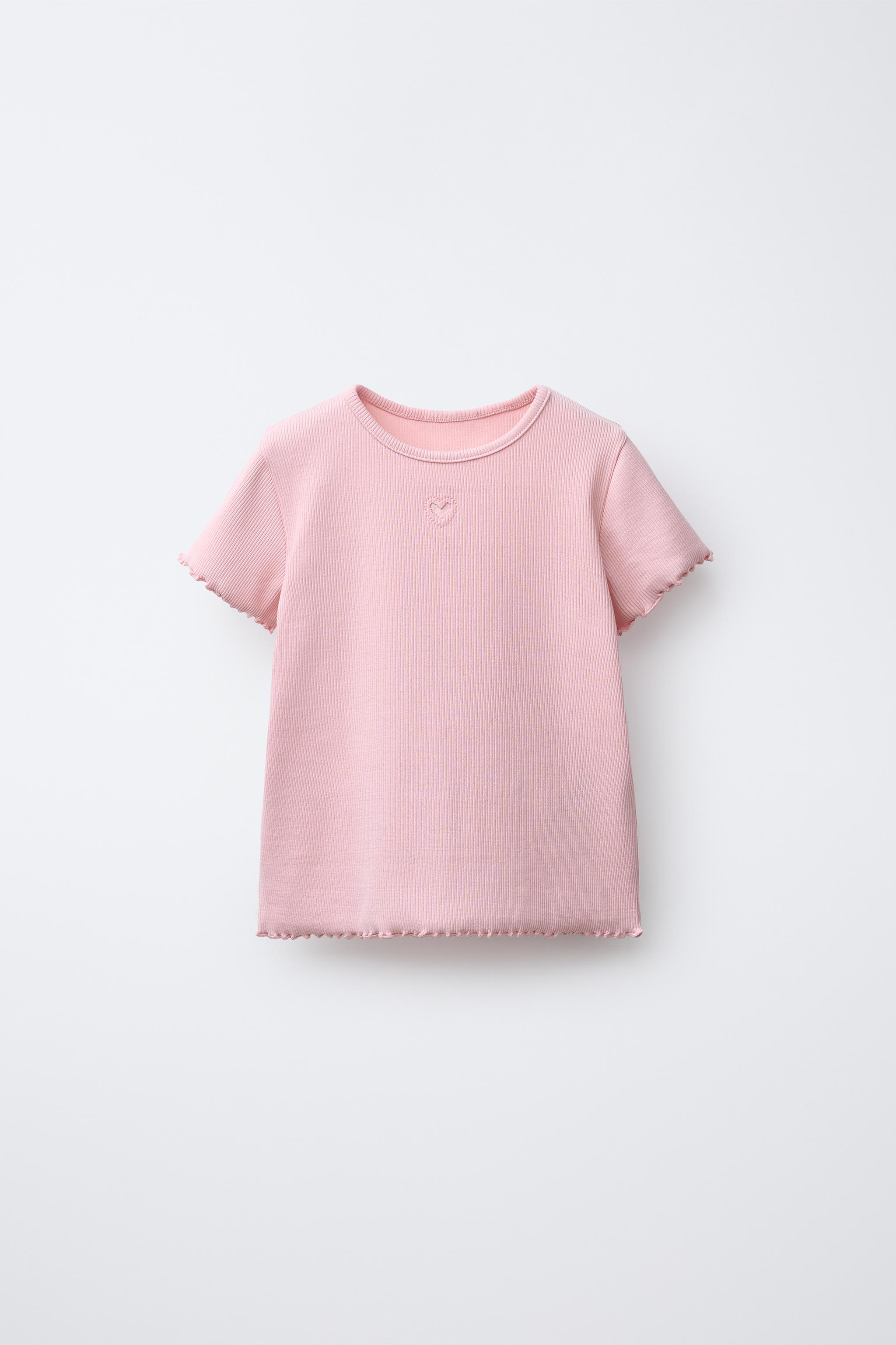 HEART CUT-OUT RIBBED T-SHIRT