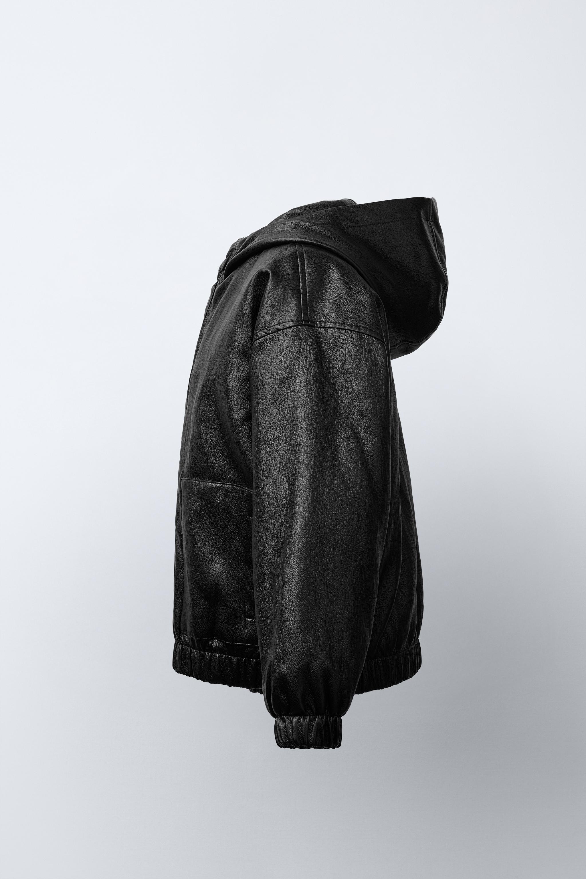 FAUX LEATHER PUFFER JACKET