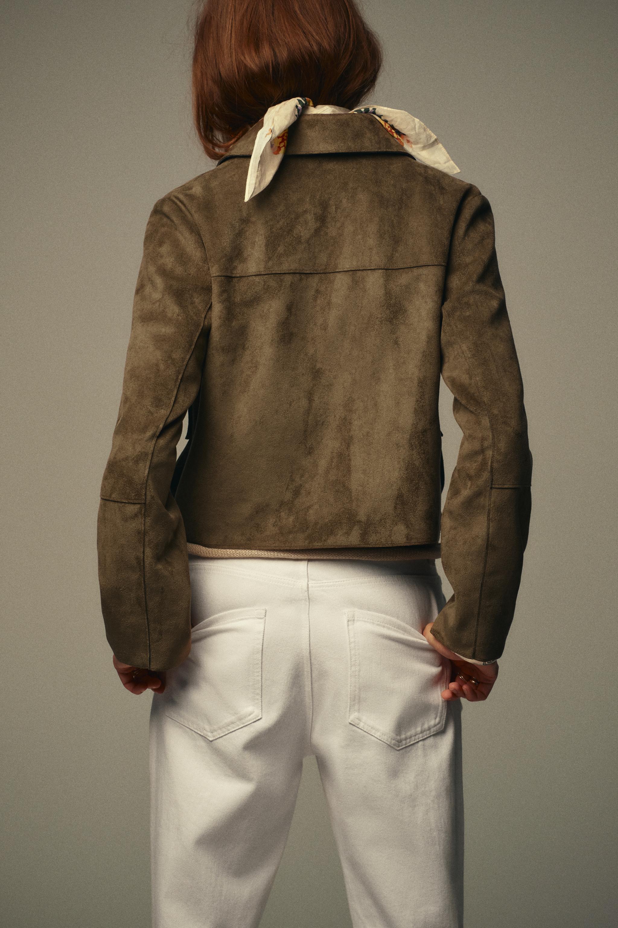 FAUX SUEDE CROPPED JACKET