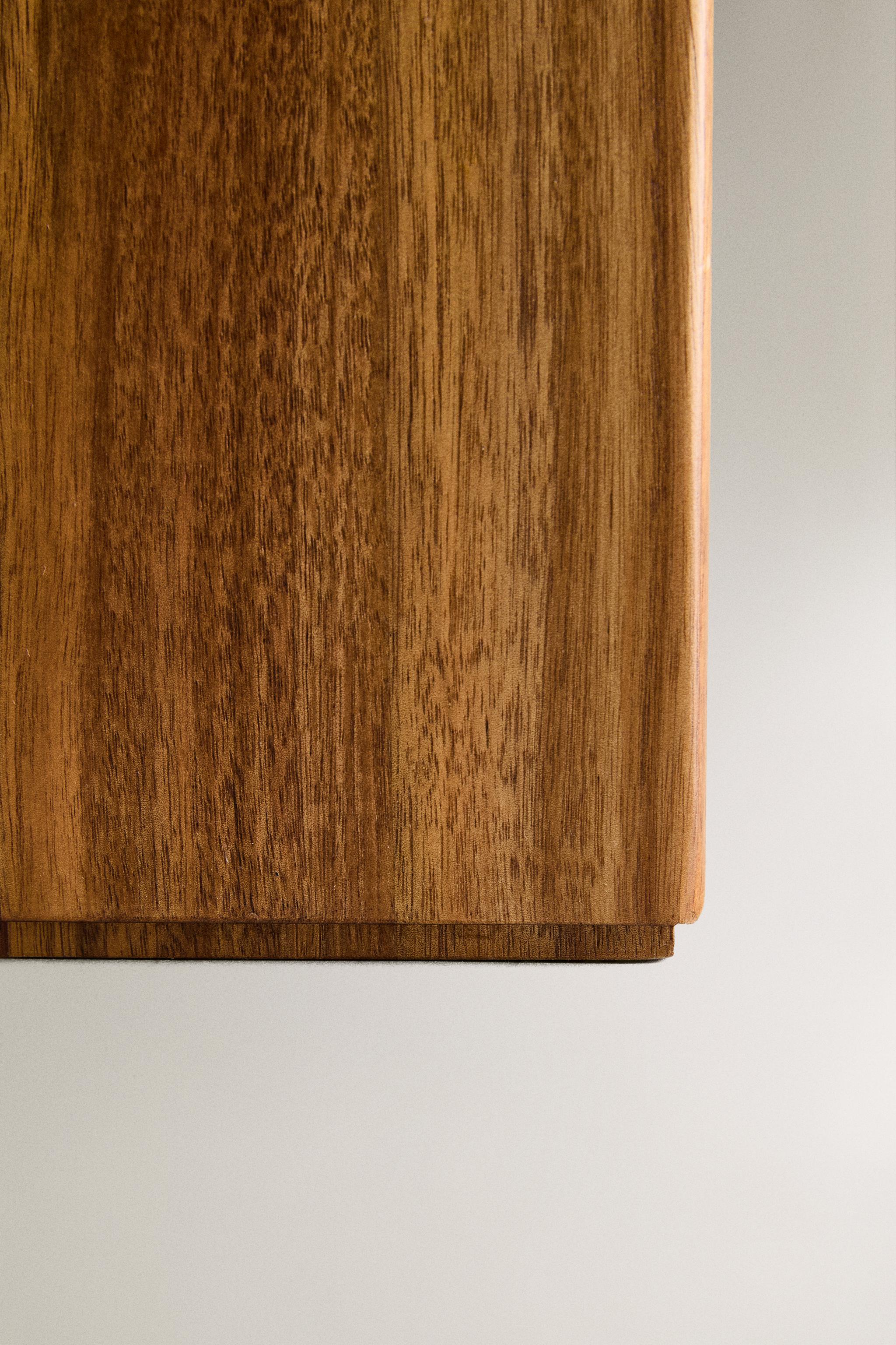 SQUARE WOODEN BATHROOM TRASH CAN