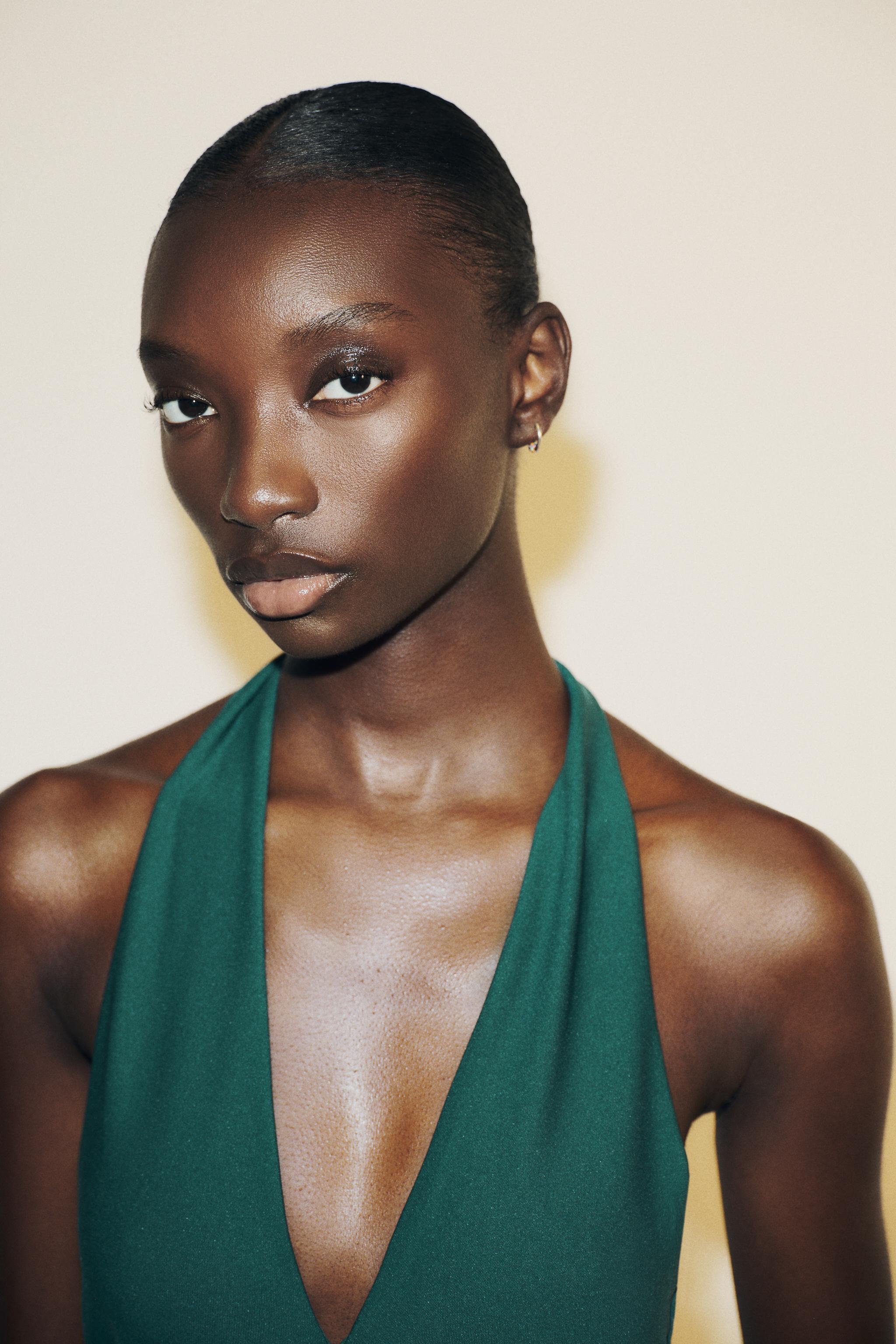 RUCHED HALTER MAXI DRESS