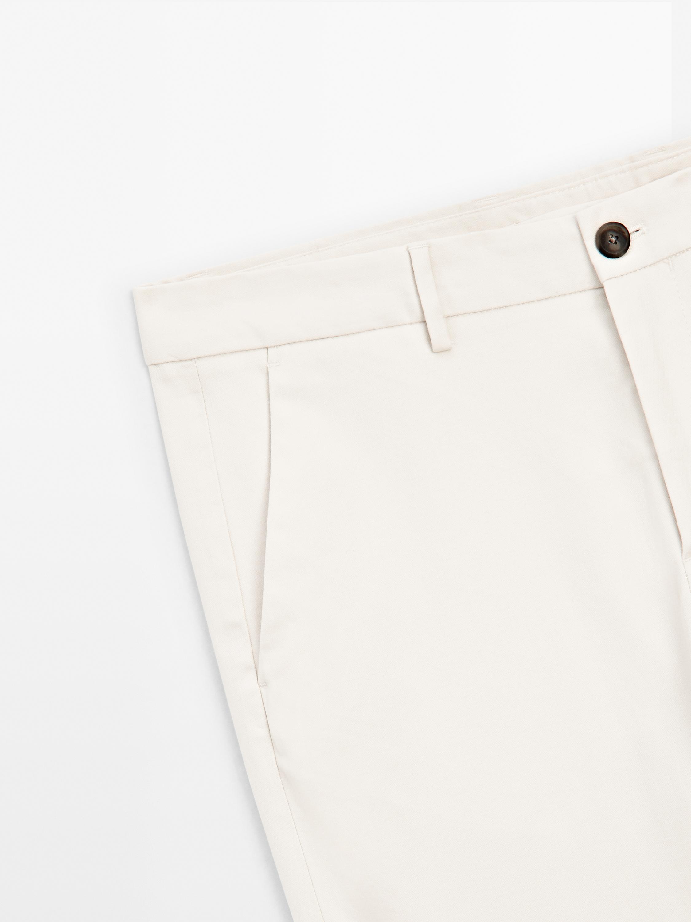 Slim fit textured trousers