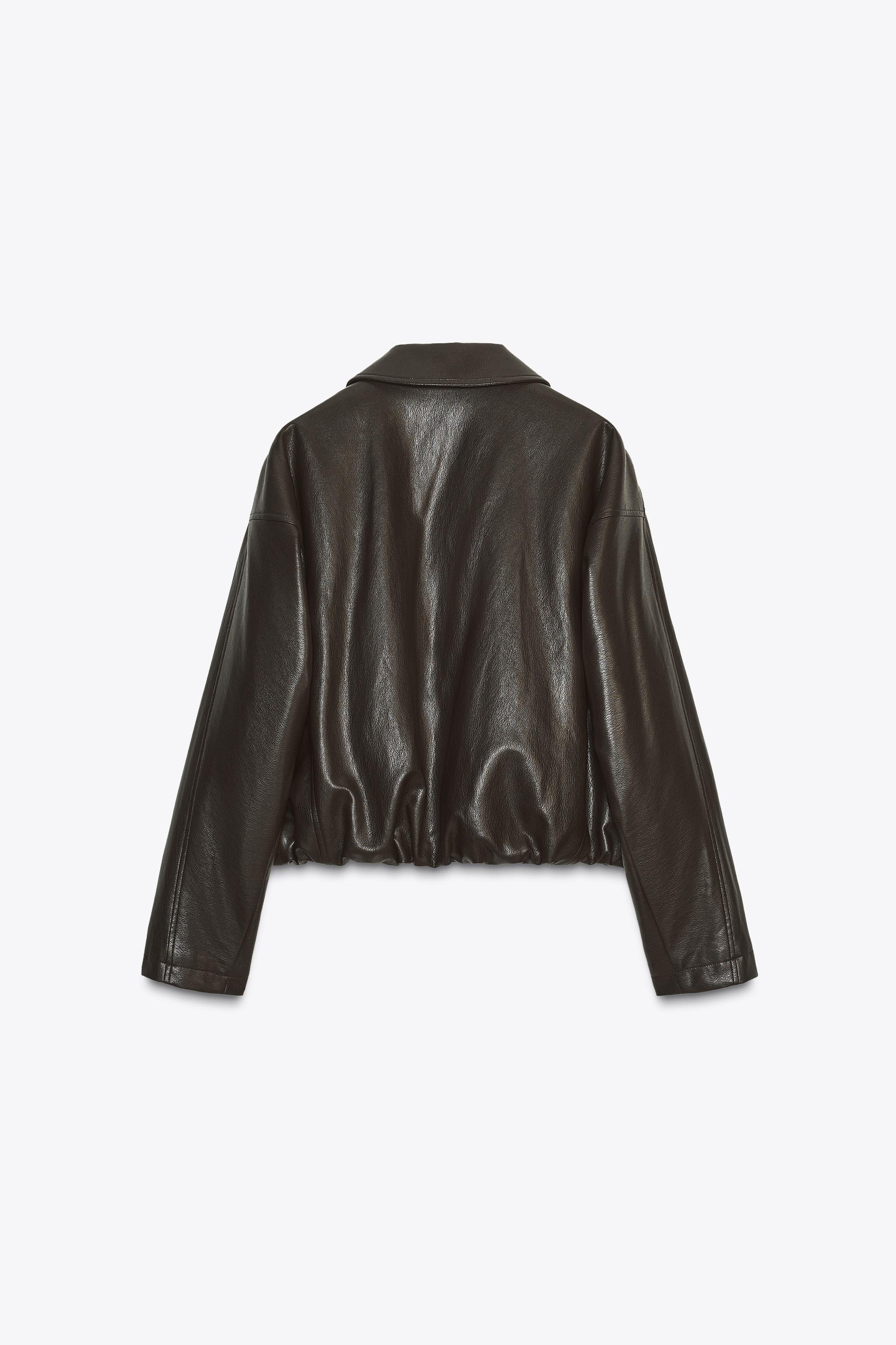 FAUX LEATHER BOMBER JACKET