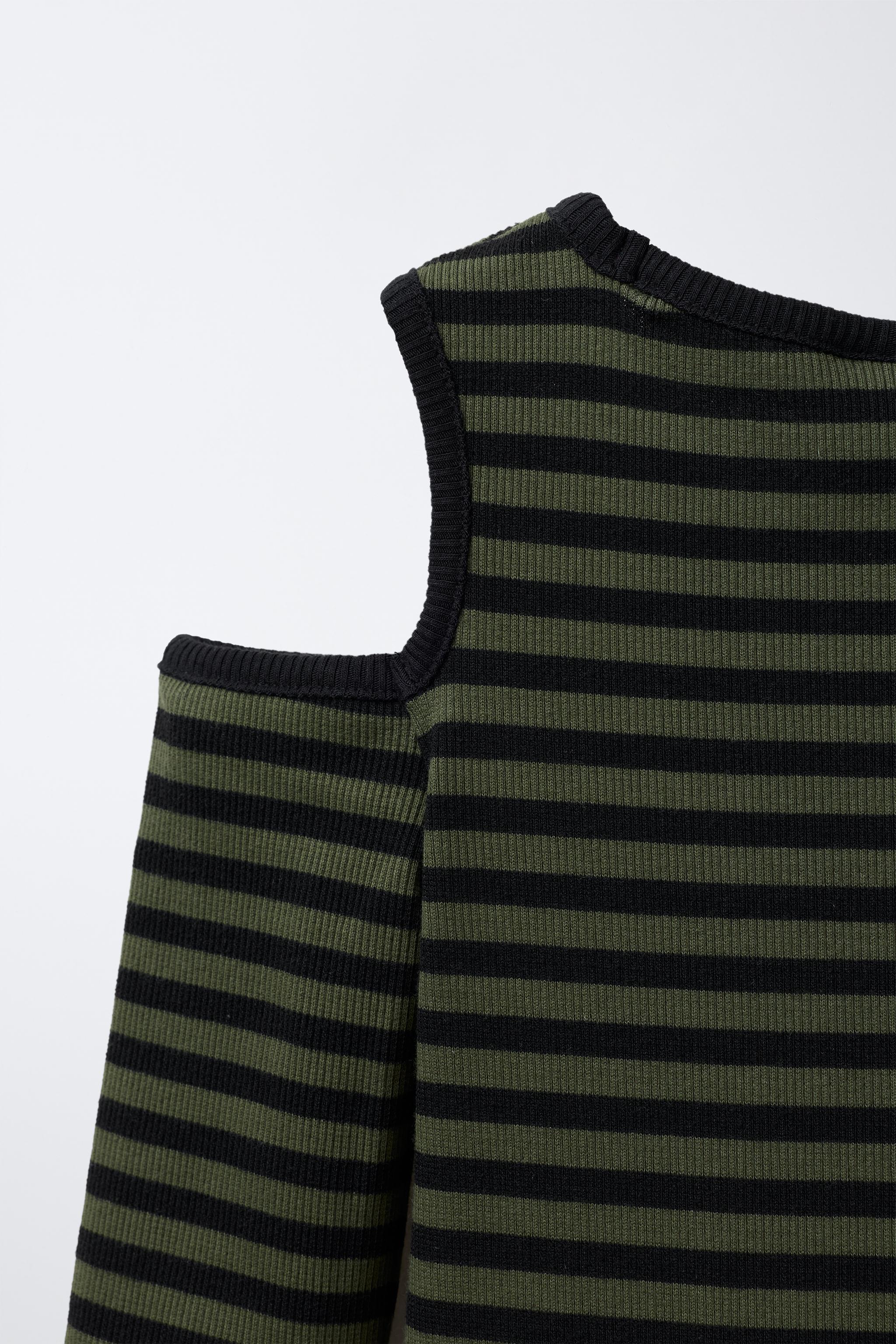 STRIPED RIBBED CUT OUT DRESS