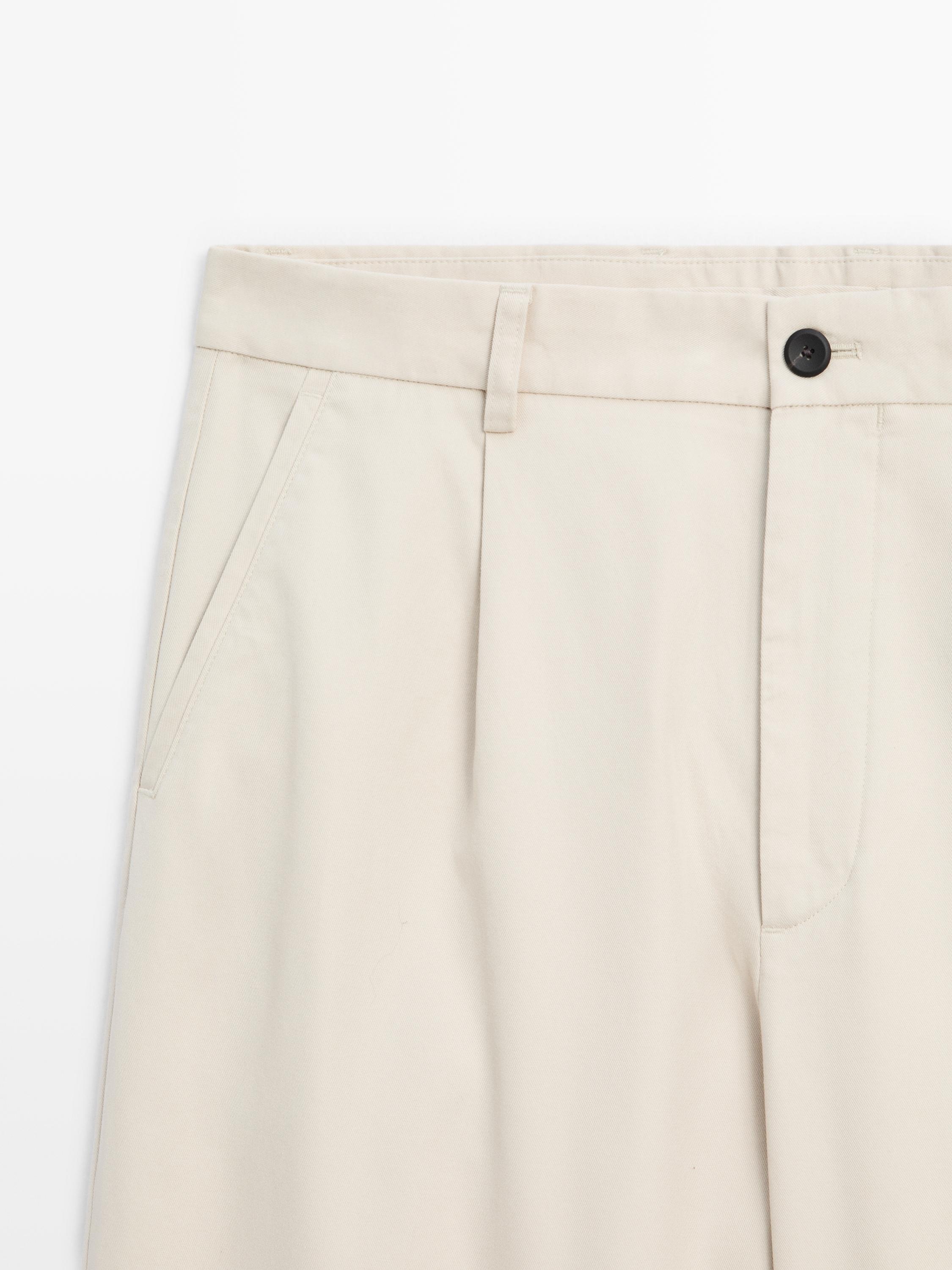 100% cotton relaxed fit trousers