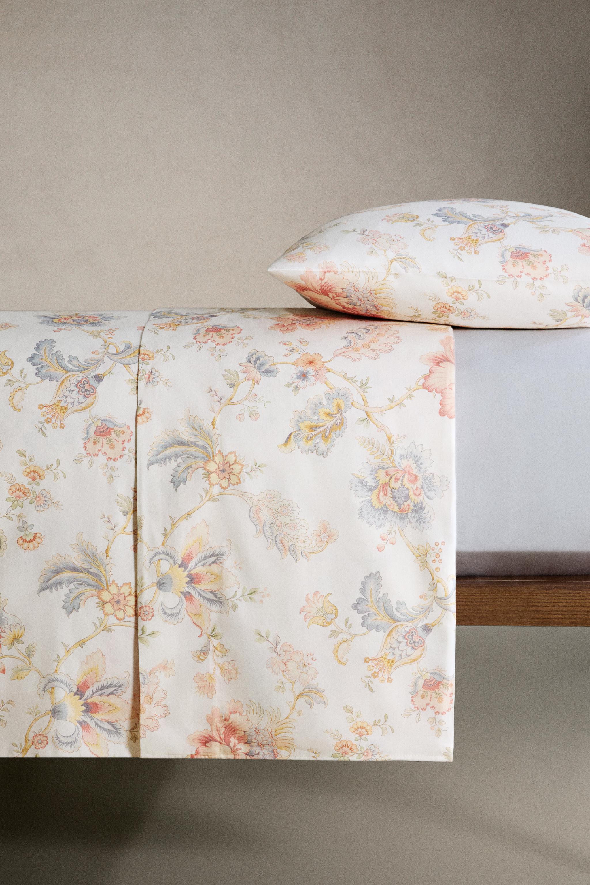FLORAL PRINT SATEEN DUVET COVER