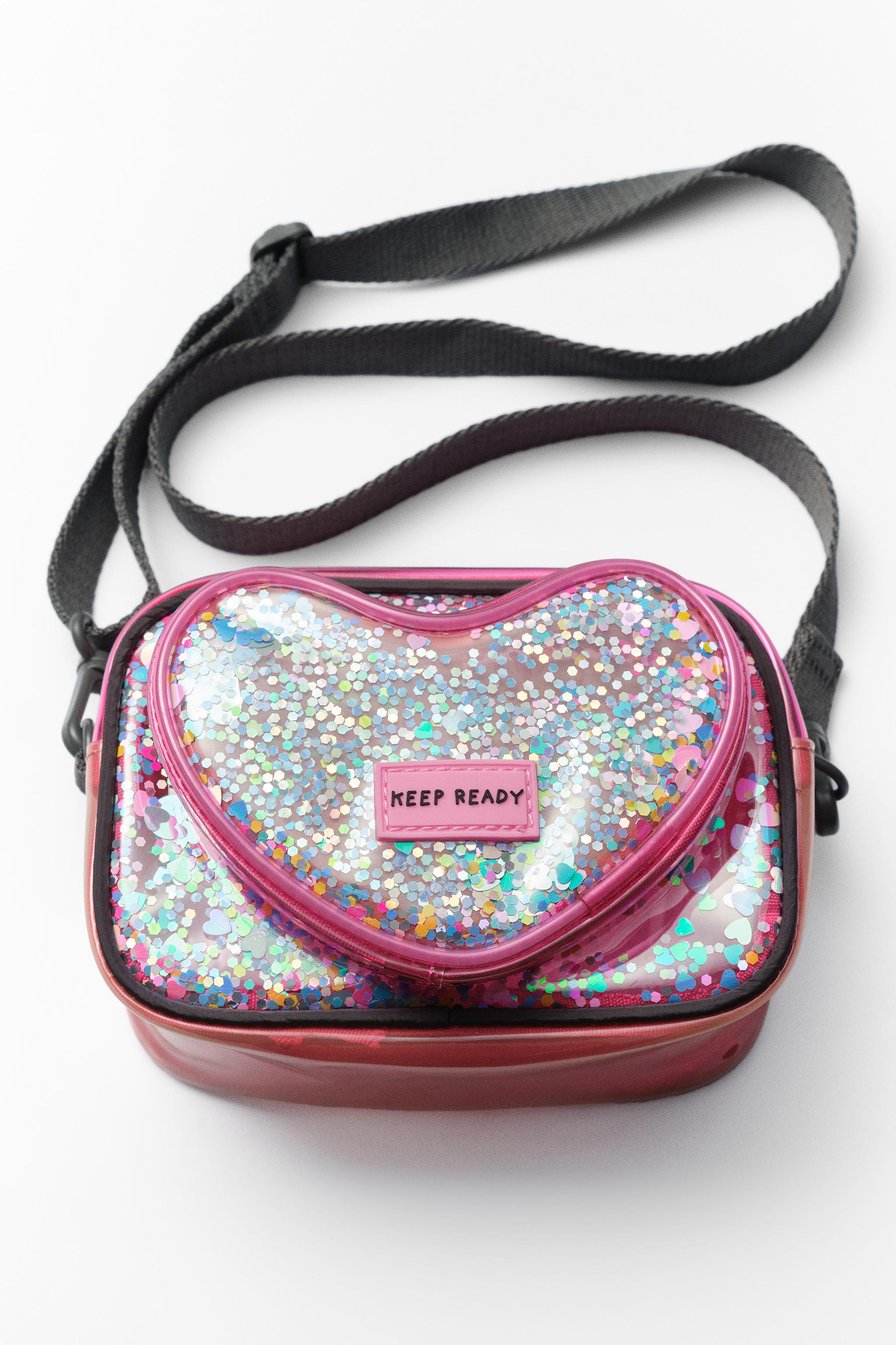 HEART VINYL CROSSBODY BAG
