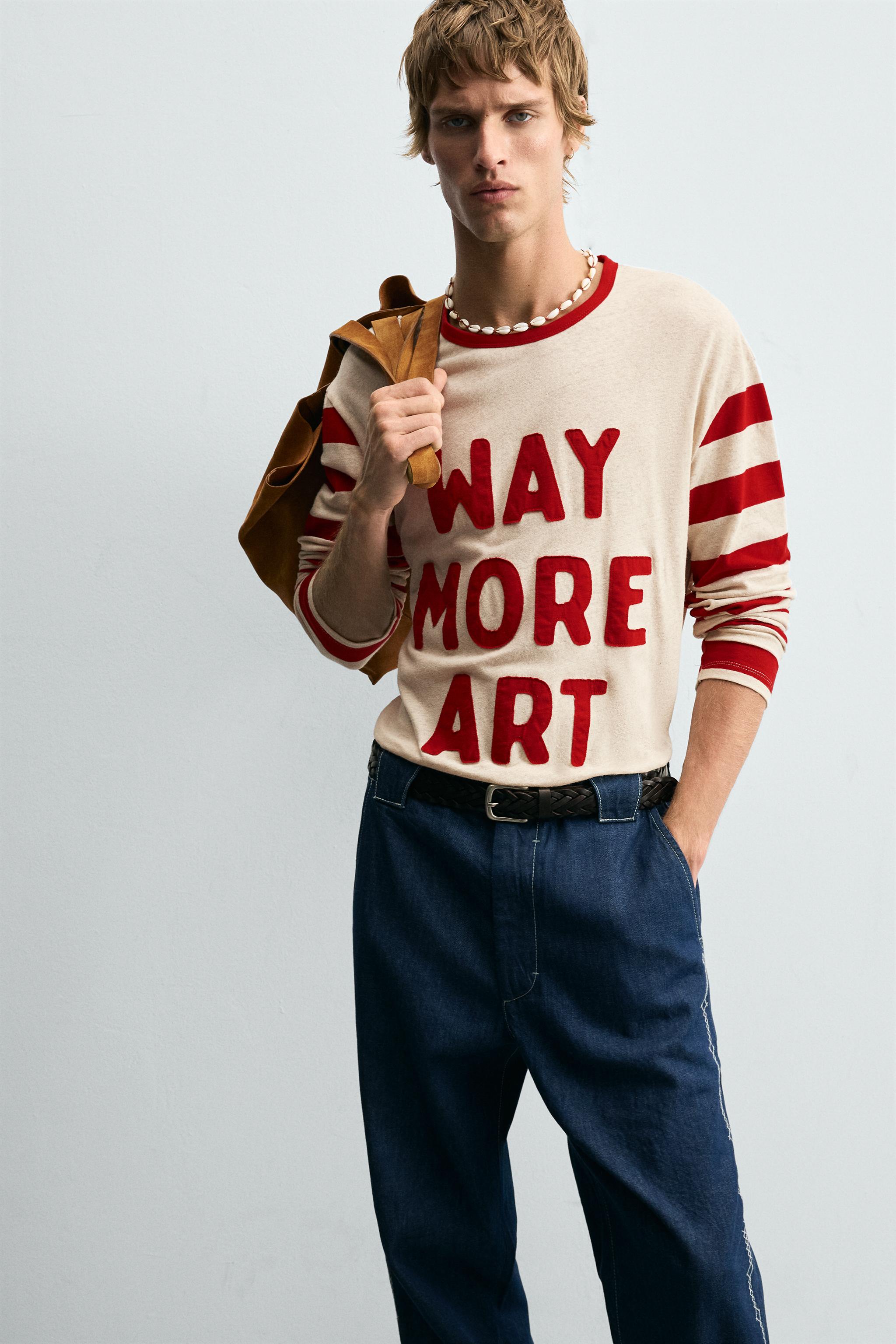 STRIPED COMBINATION T-SHIRT