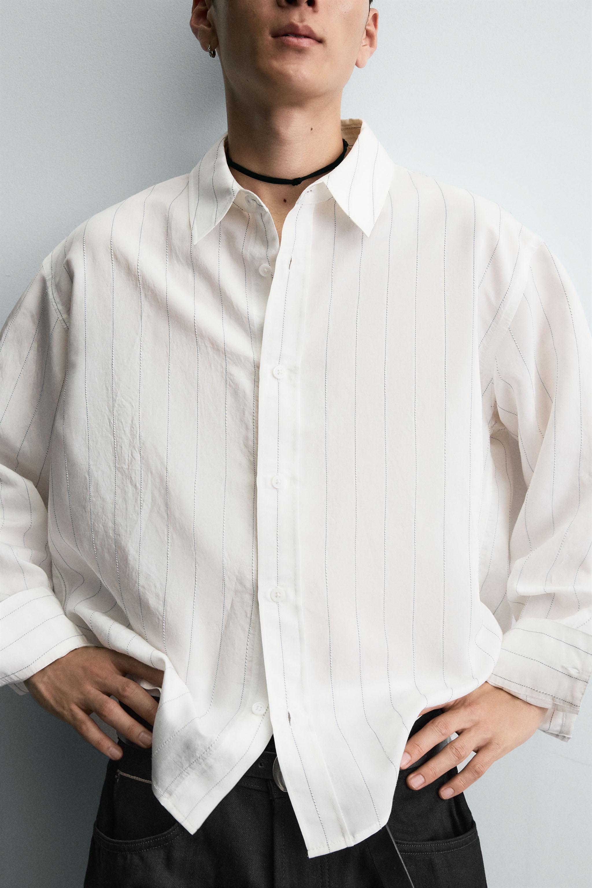 IRREGULAR STRIPE FLOWY SHIRT