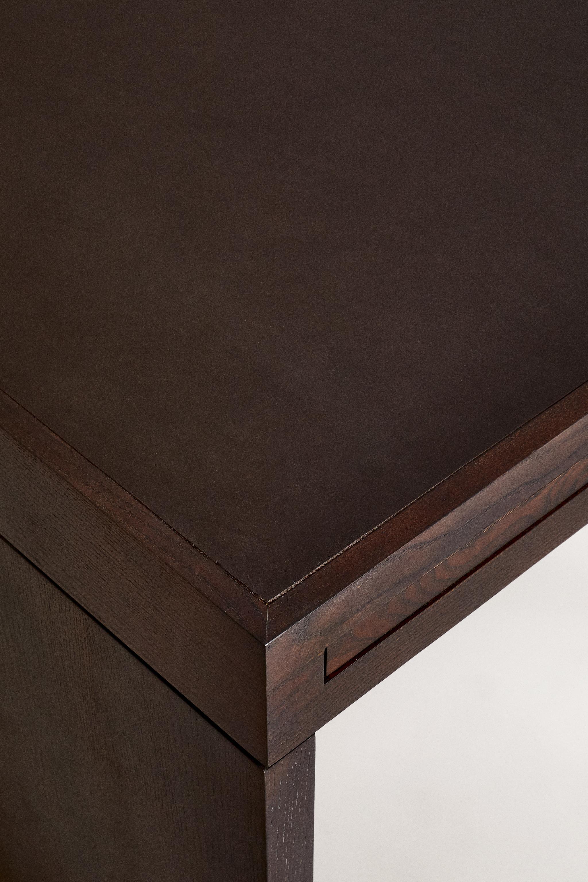 WOOD AND LEATHER DESK