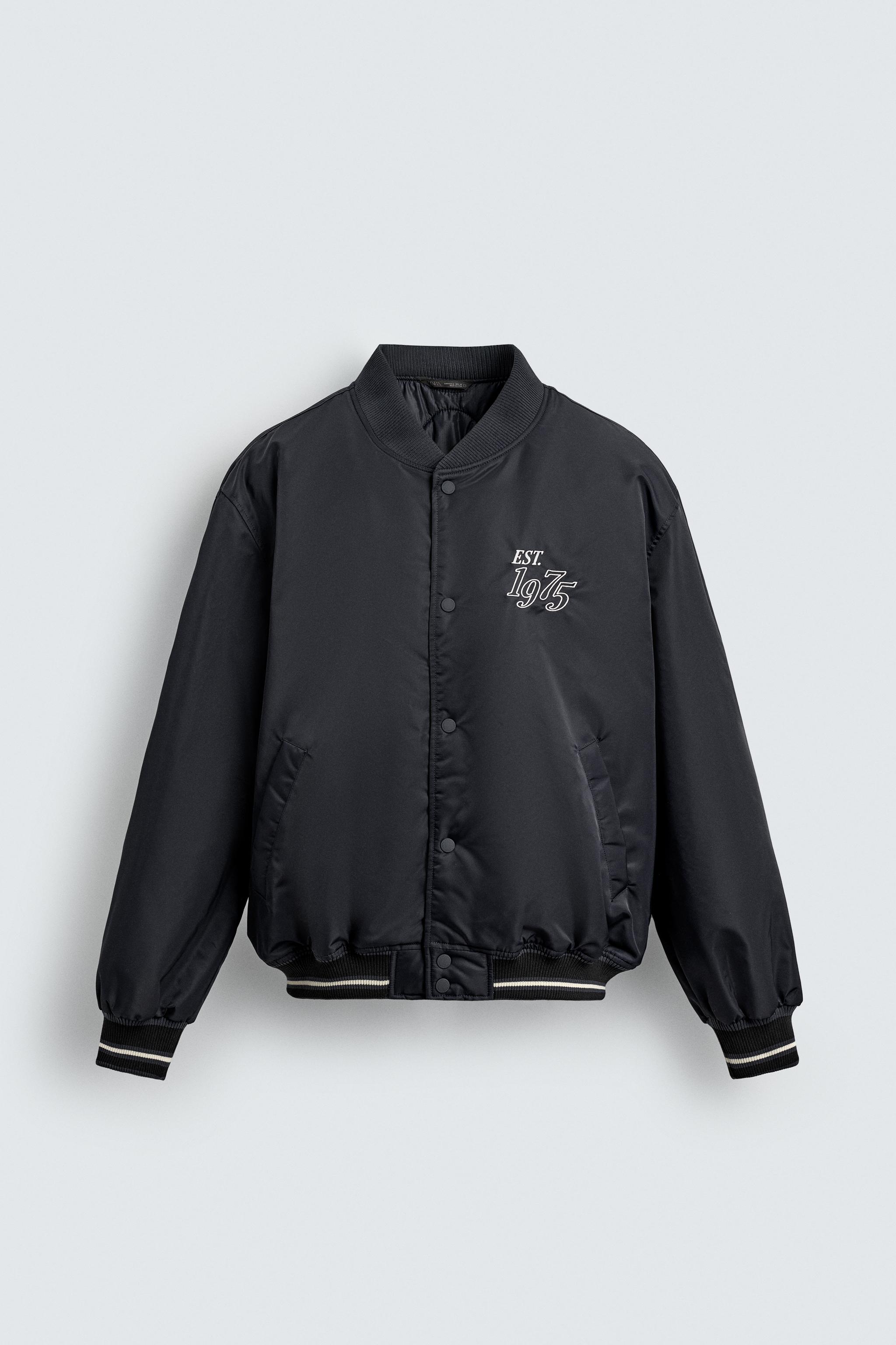 CONTRAST EMBROIDERY BOMBER JACKET