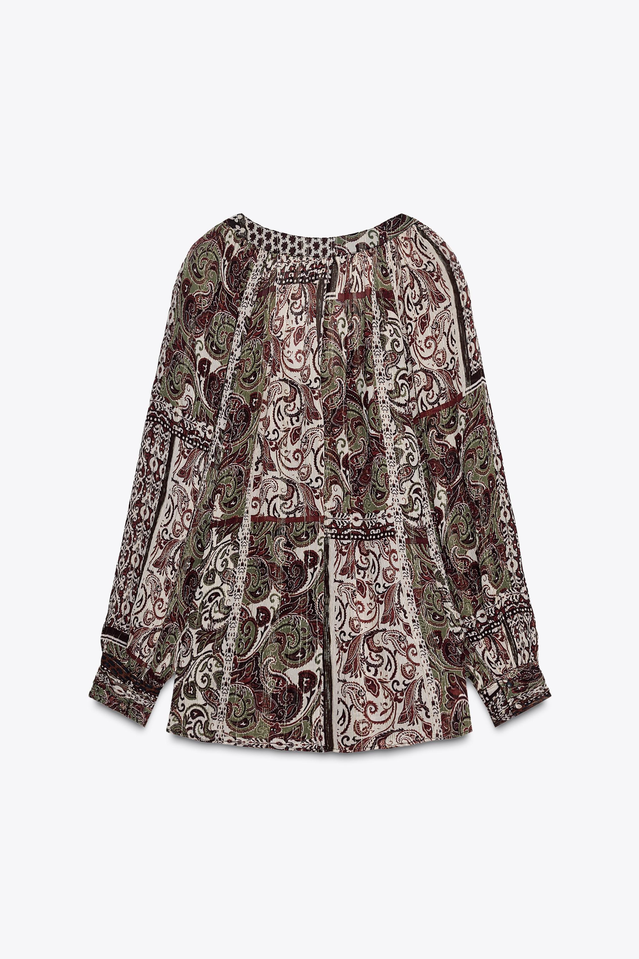 METALLIC THREAD PRINTED BEADED BLOUSE