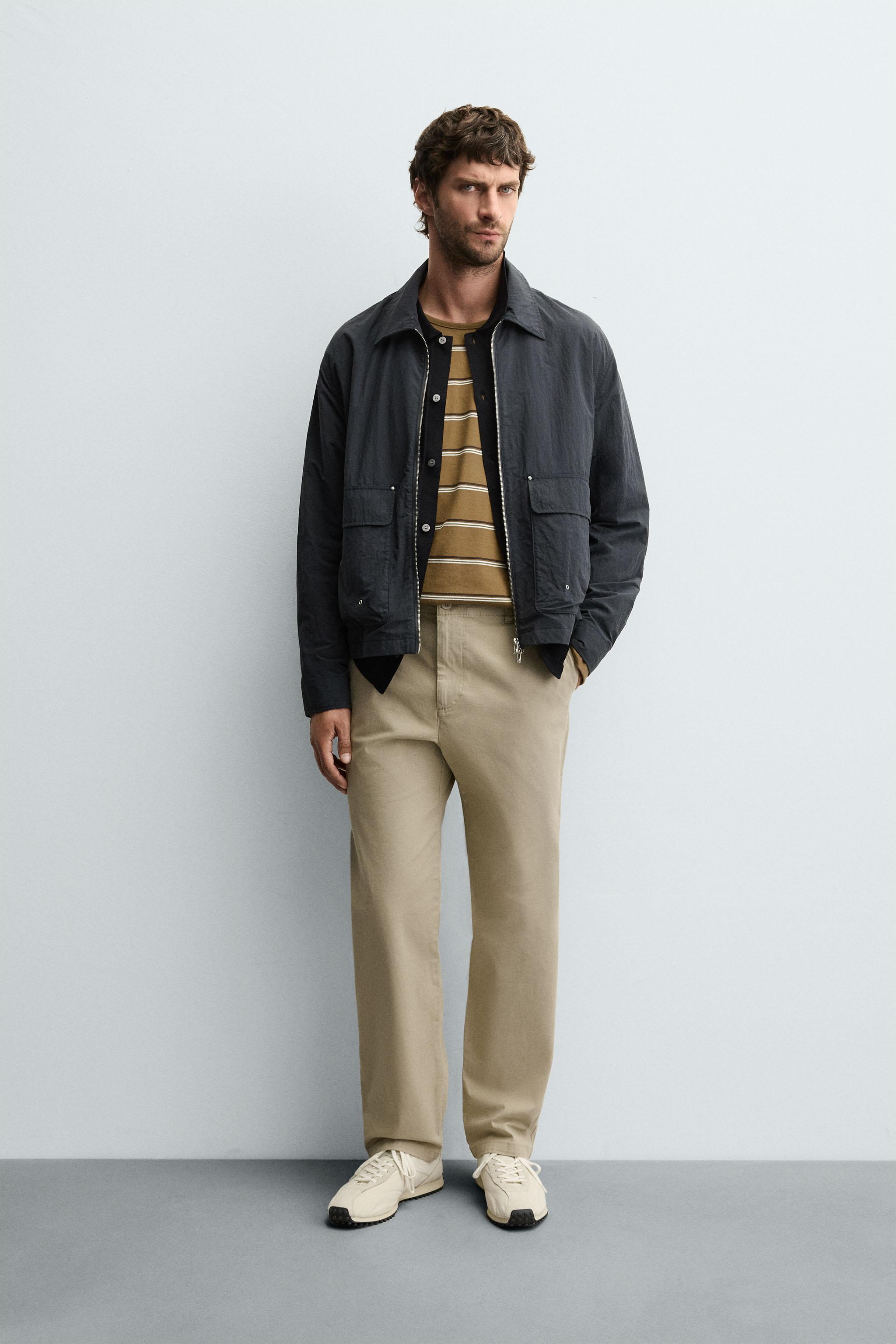 STRAIGHT FIT TWILL PANTS