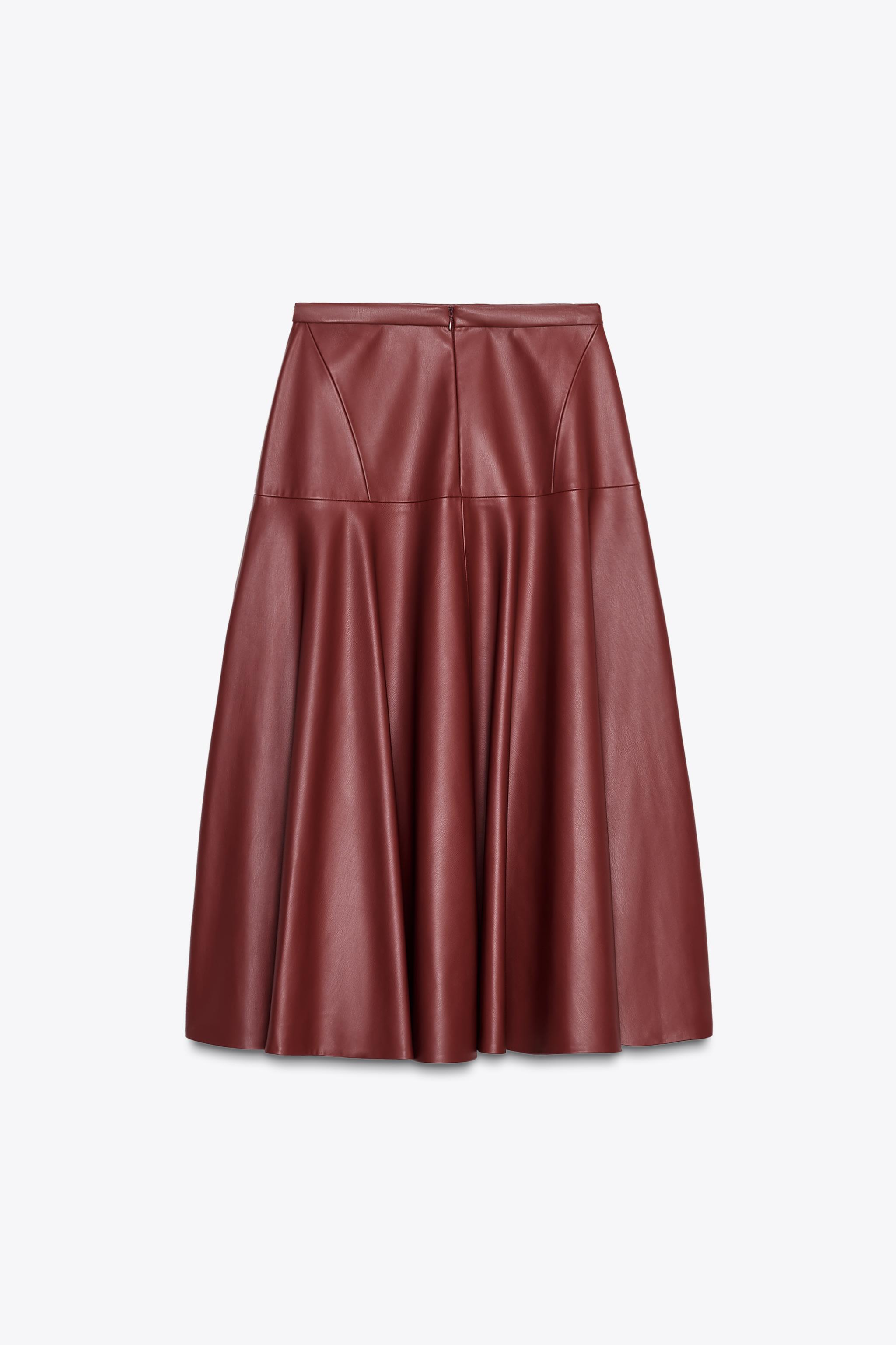 FAUX LEATHER MIDI SKIRT ZW COLLECTION