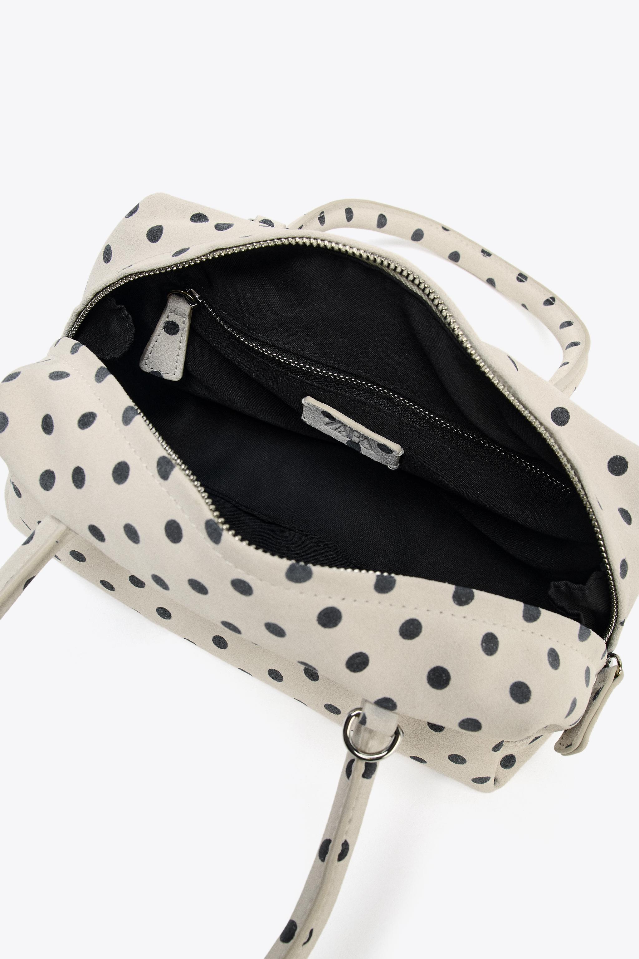 PRINTED SPLIT LEATHER BOWLING BAG