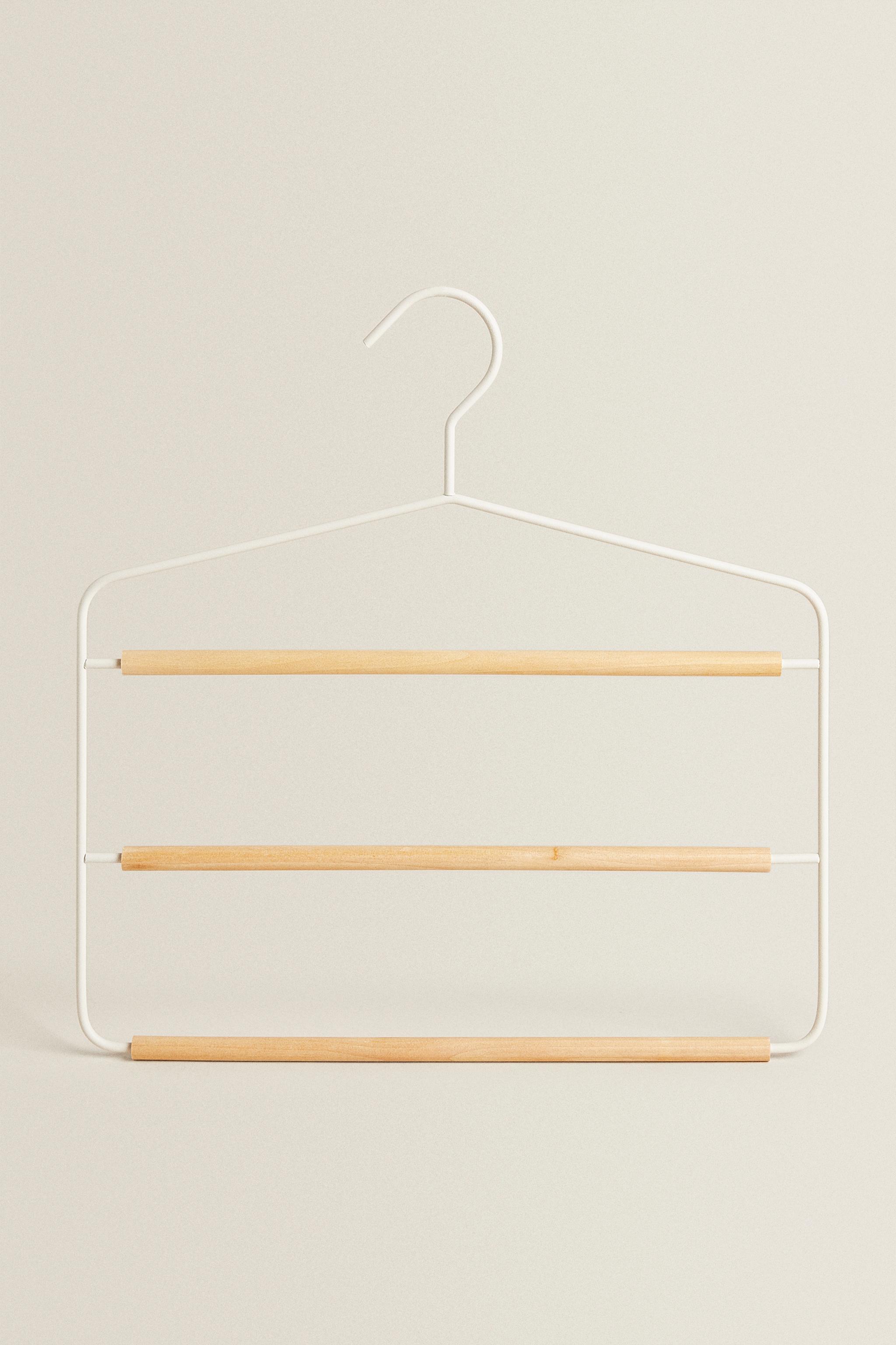 METAL AND WOOD PANTS HANGER
