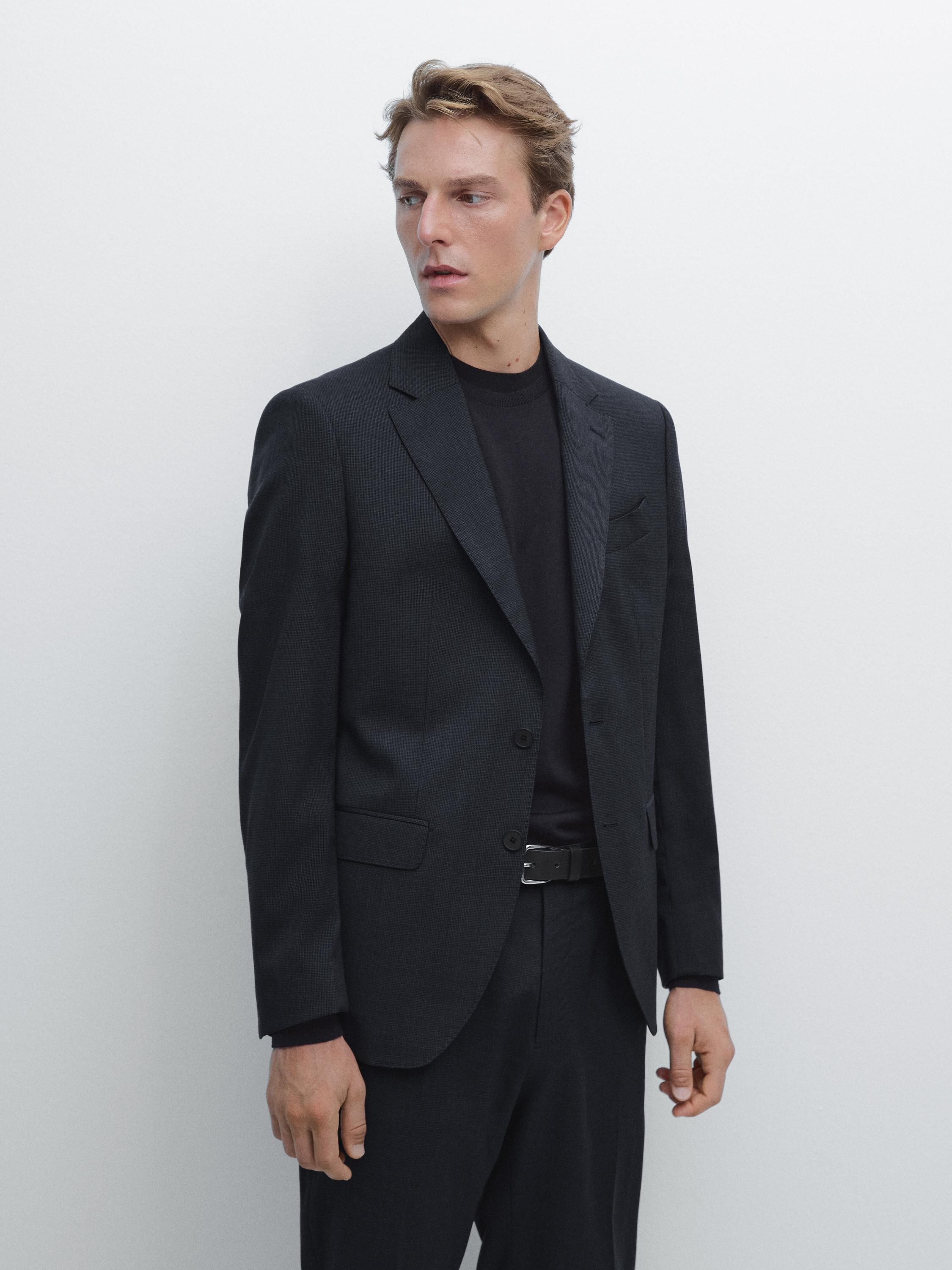 Houndstooth suit blazer