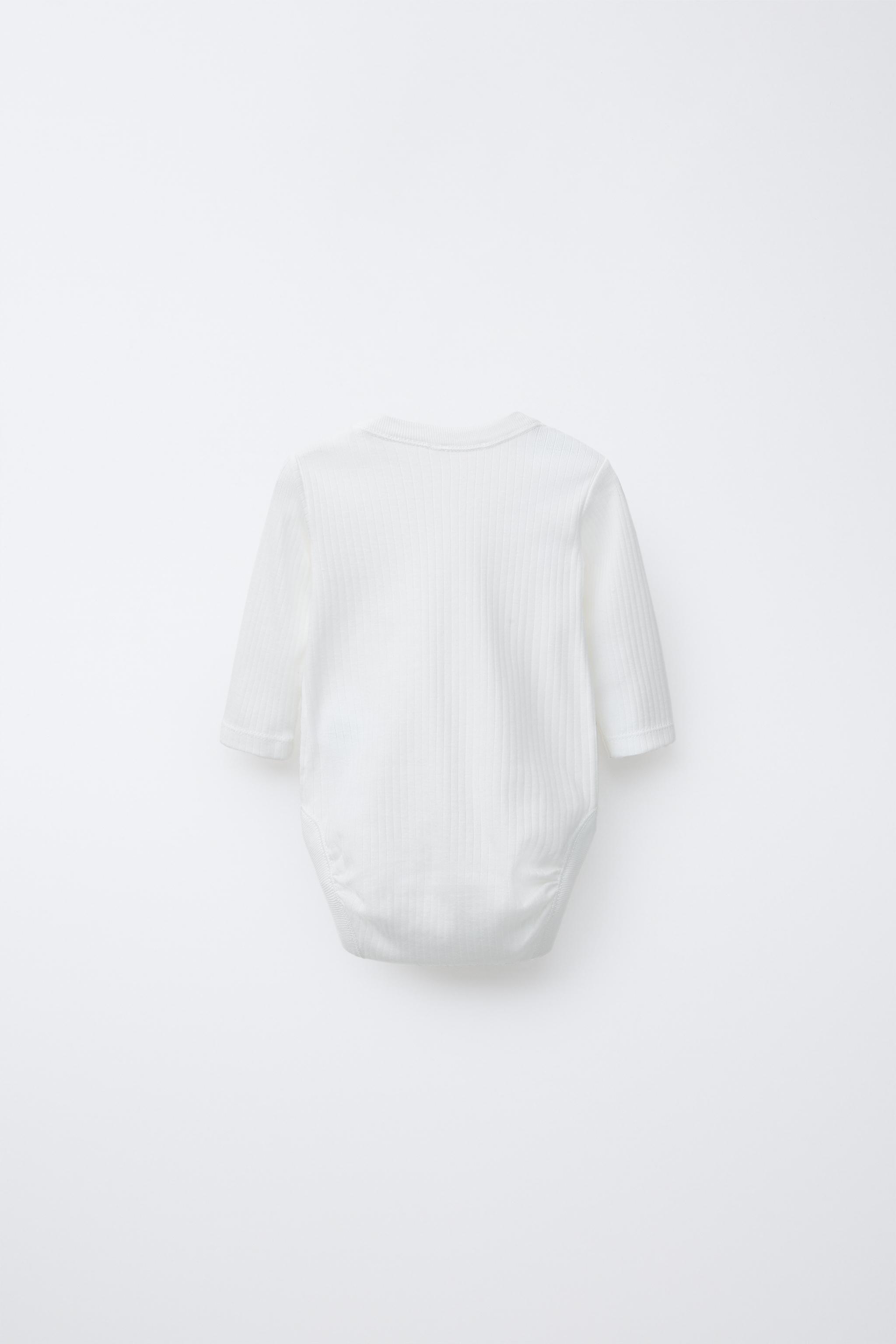 0-6 MONTHS/ THREE-PACK OF LONG-SLEEVE BODYSUITS WITH KIMONO COLLAR