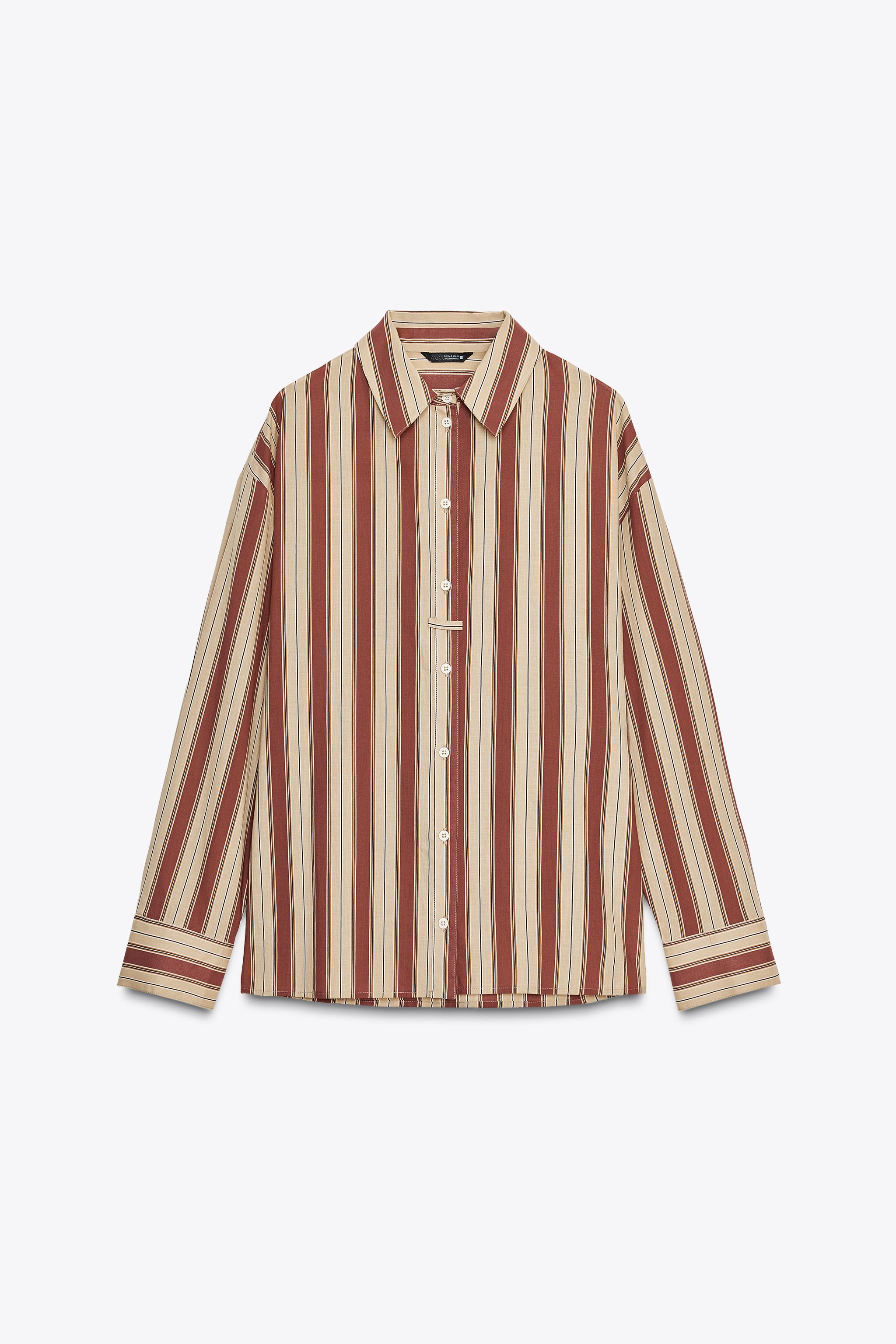 STRIPED SHIRT WITH BACK TAB