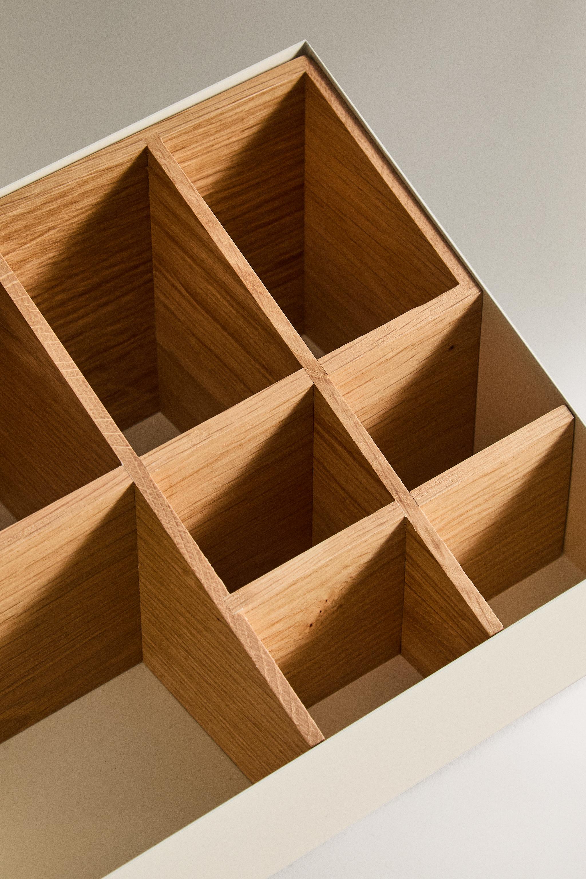 WOOD AND METAL ORGANIZER BOX