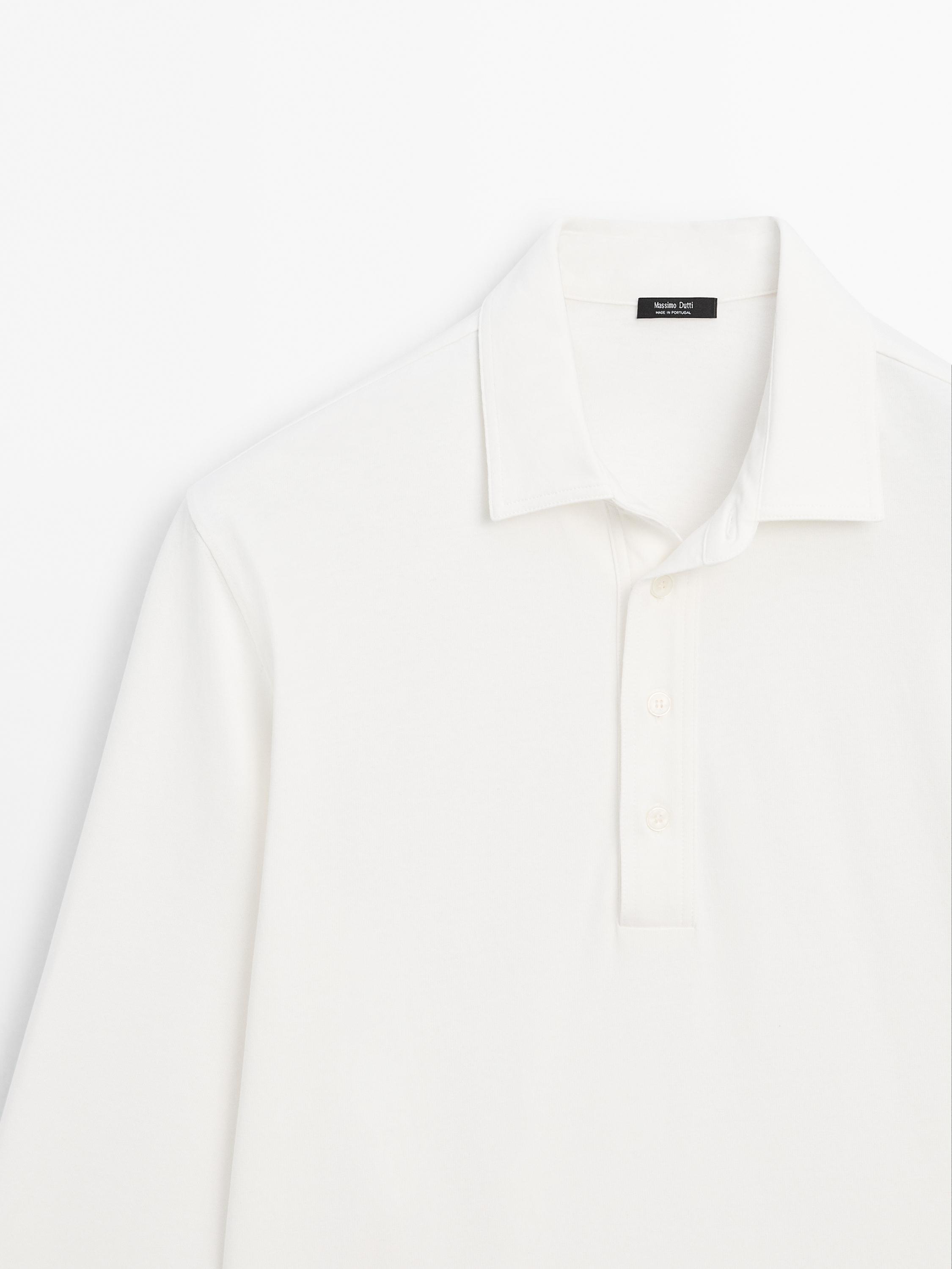 100% cotton long sleeve polo shirt