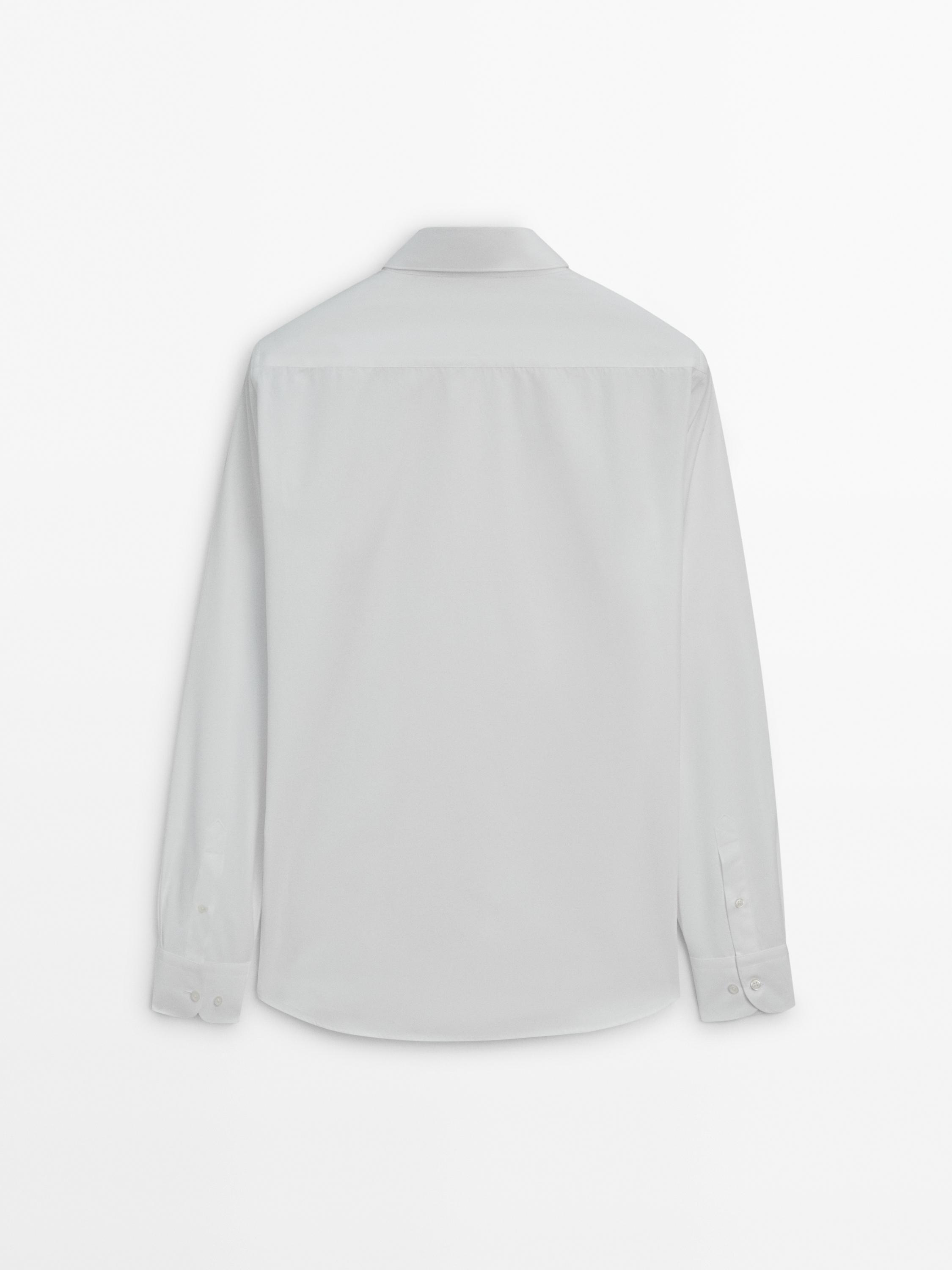 Slim fit 100% cotton poplin shirt