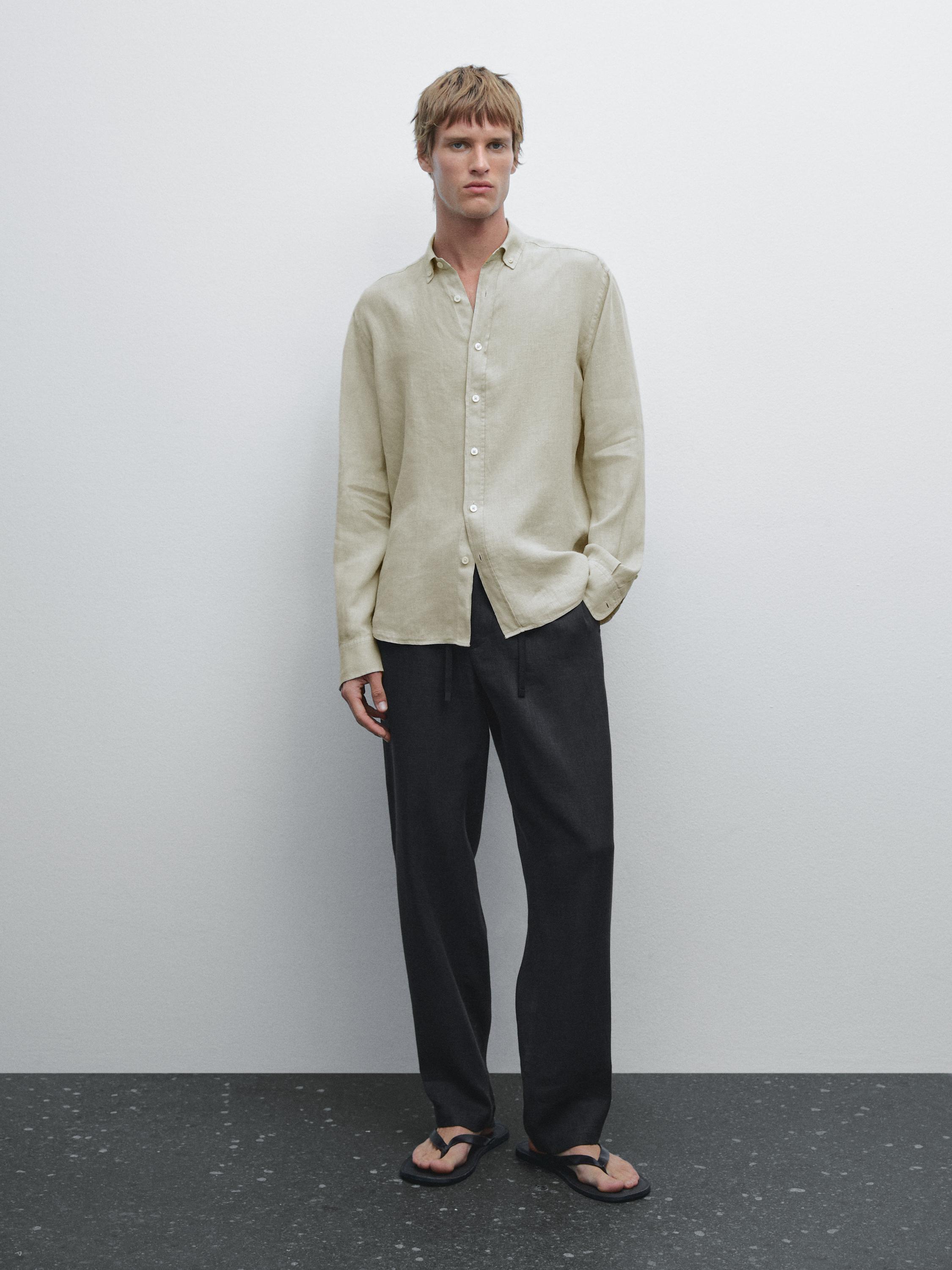 100% linen regular fit shirt