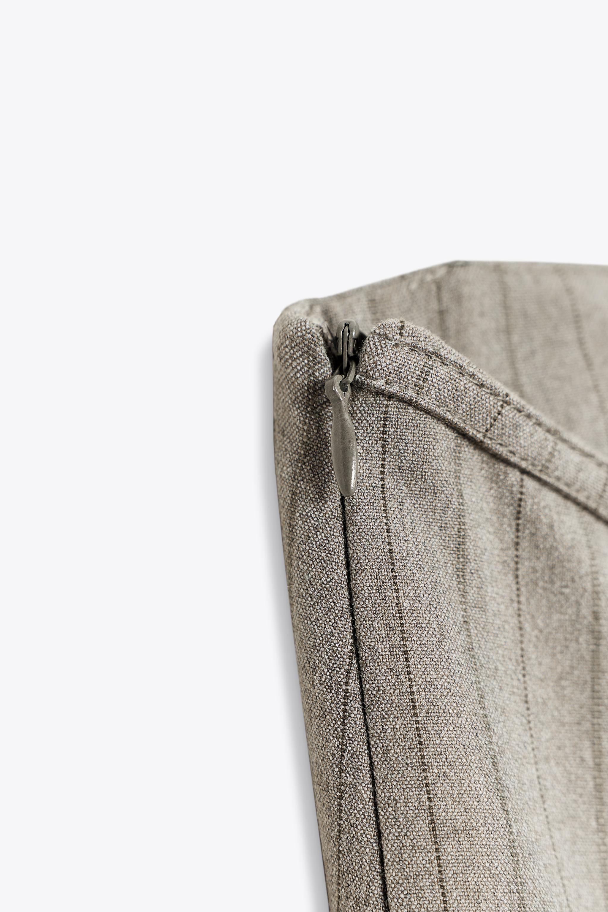 STRAPLESS PINSTRIPE DRESS