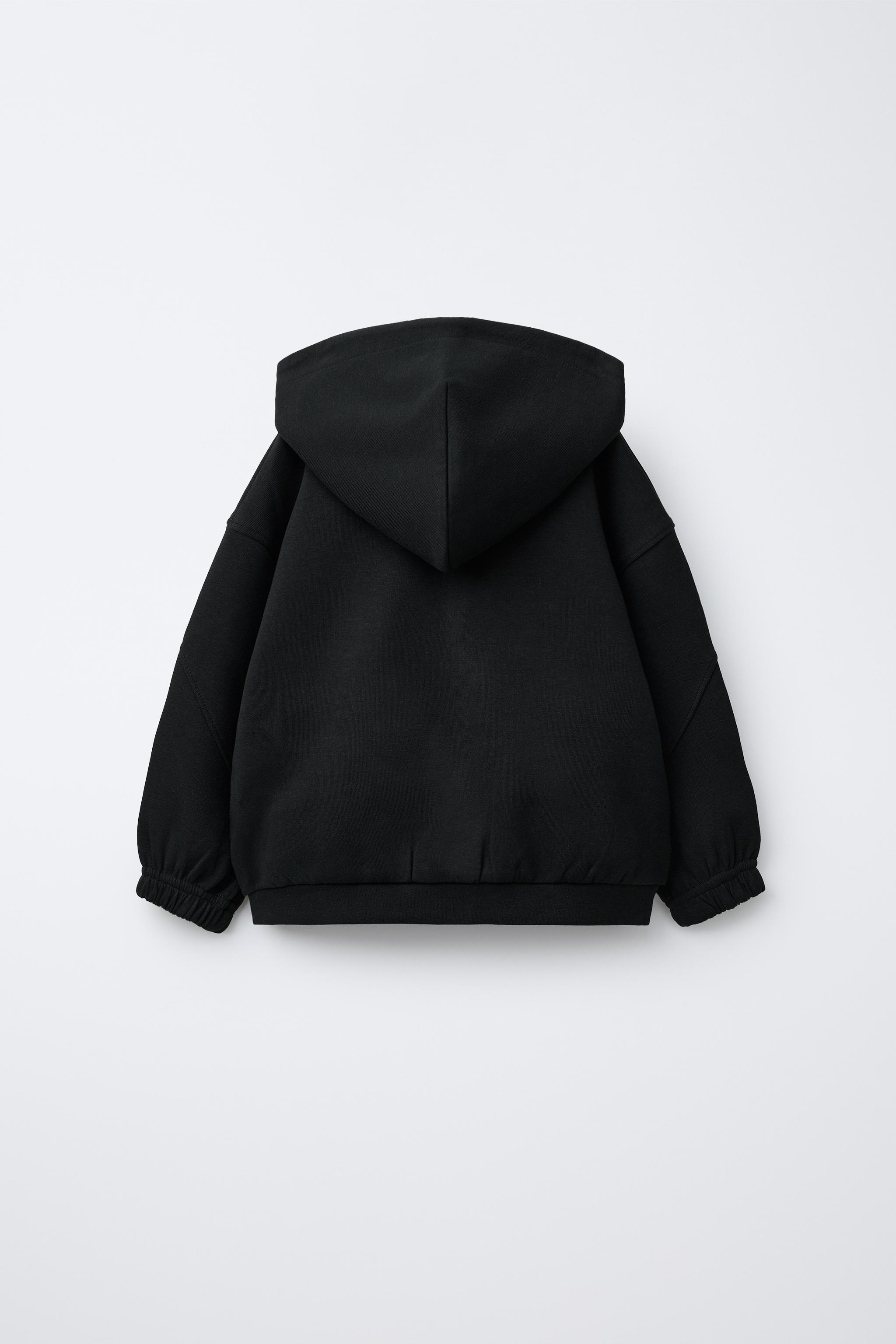 LOGO HOODED INTERLOCK ZIP-UP SWEATSHIRT